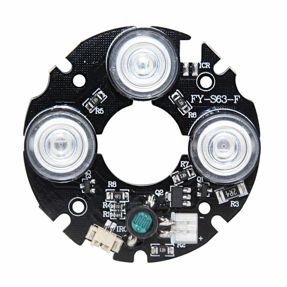 850nm infrarosso 3 LED Array bordo IR Illuminatore con IR Gamma fino a 30m Per tutti i tipi di moduli della fotocamera, Potenza DC 12V