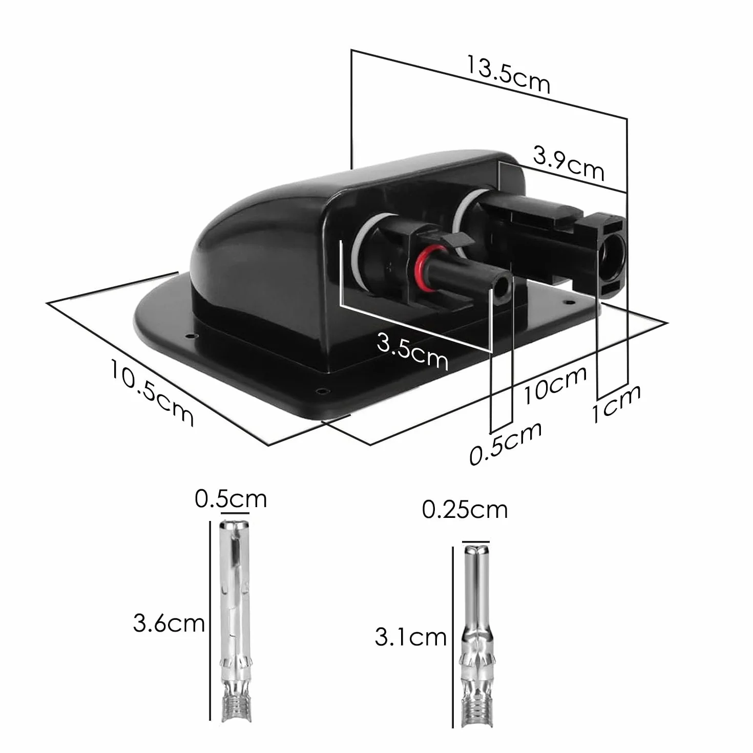 ANBOO 2 x Passacavo solare per tetto, Scatola di giunzione solare, Passacavo per tetto, Passacavo per tetto, per pannelli solari, roulotte, barca, progetto solare, 1 x chiavetta MC4 (Nero)