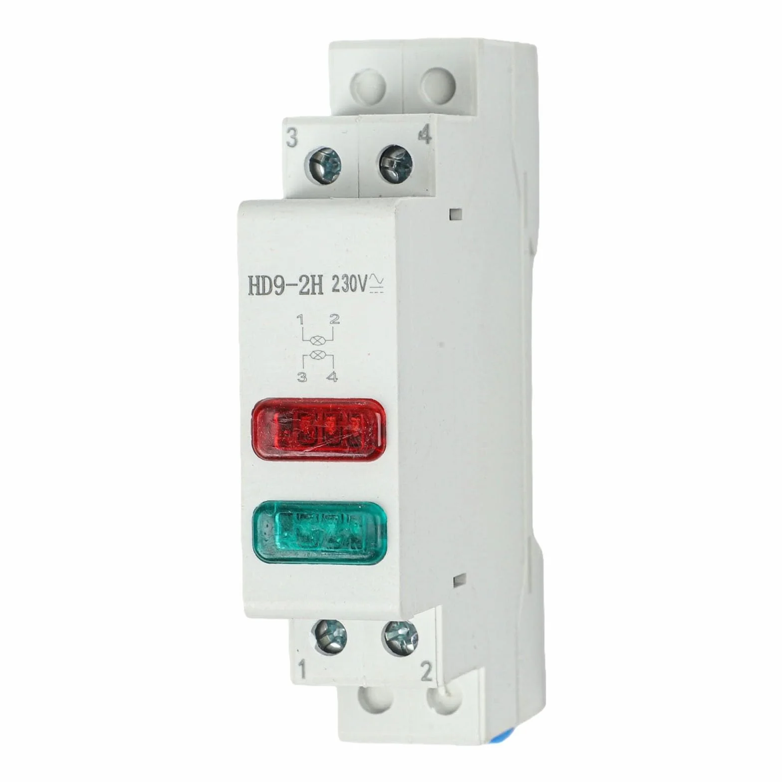 Luce di segnale LED DIN 230 V, spia in plastica ignifuga per armadi elettrici, indicatore luminoso rosso + verde
