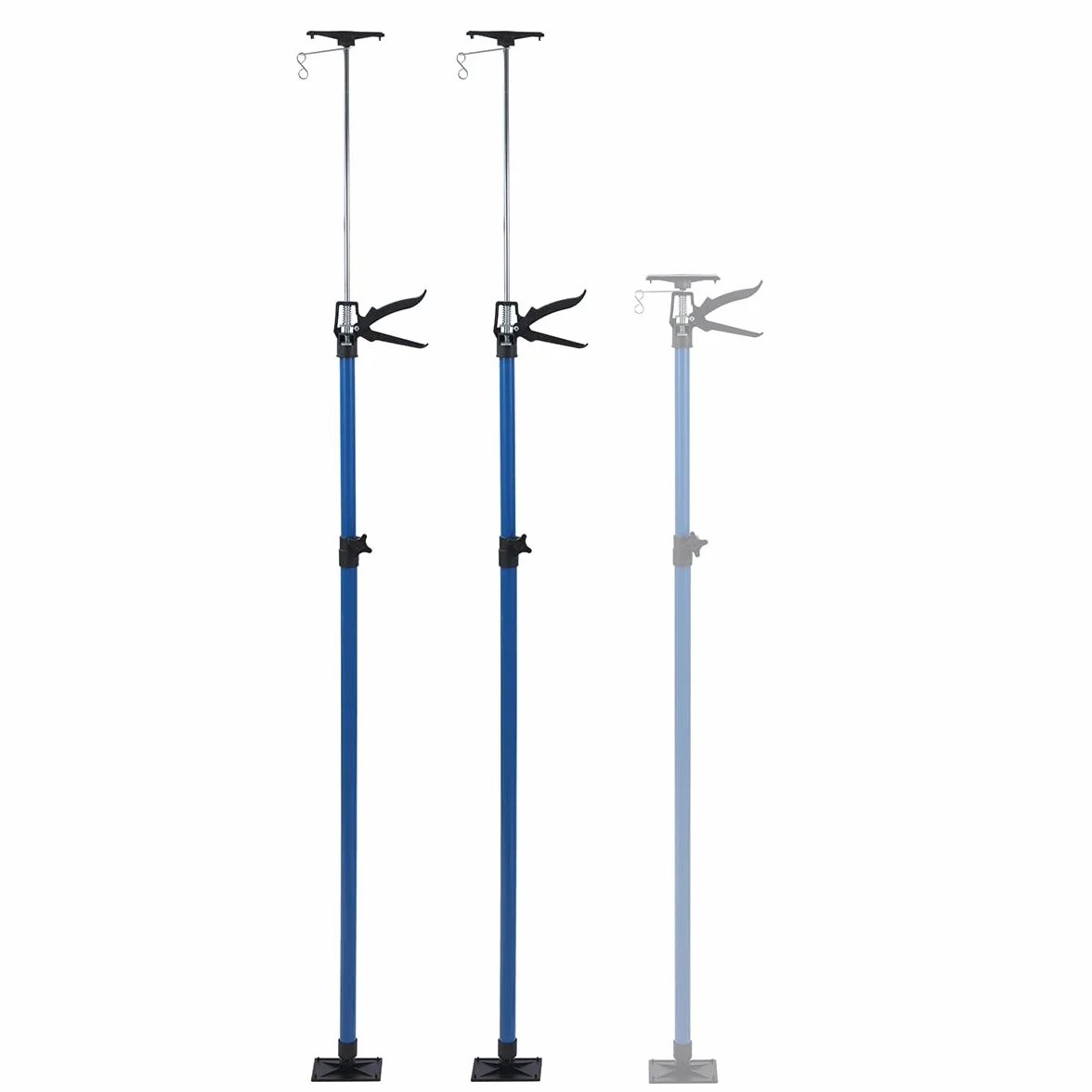 TOPWAY Set di 2 Puntello Telescopico di Supporto, Supporto Telescopico per Cartongesso 115-290 cm Fino a 30kg Tenditori Intelaiature