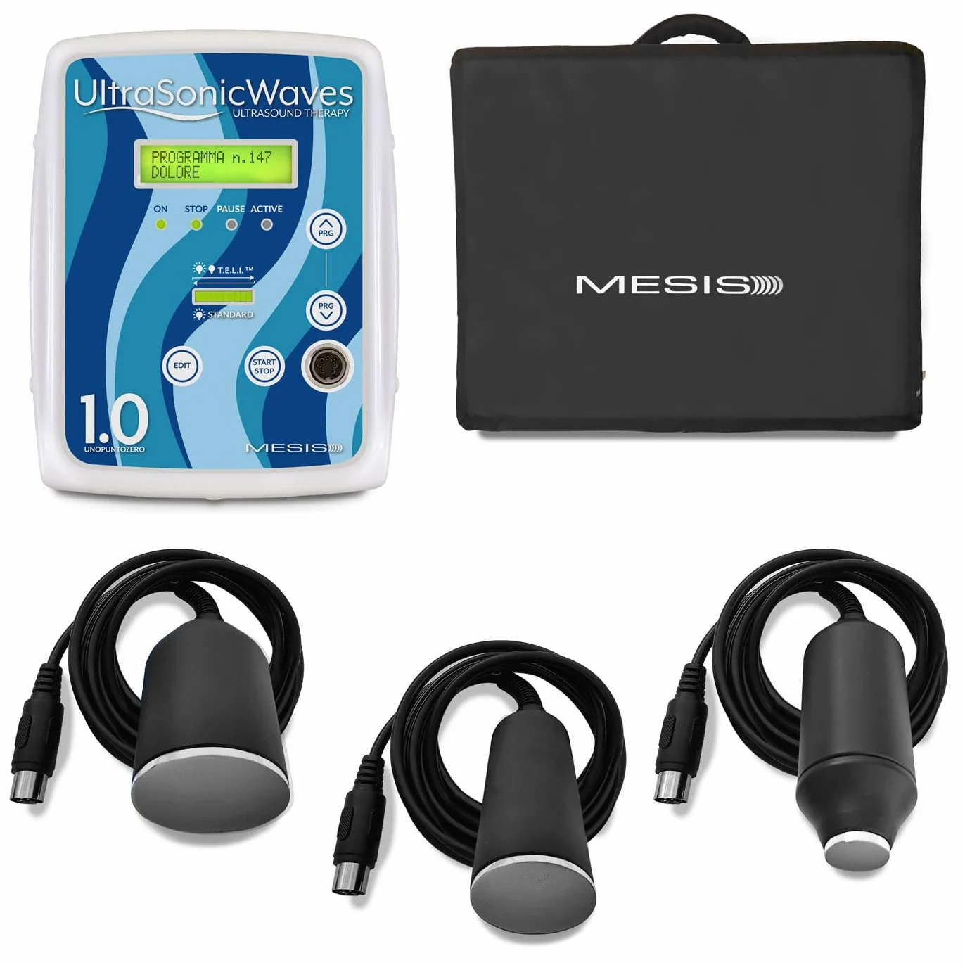 MESIS UltraSonicWaves Terapia ad Ultrasuoni | 313 programmi | Tecnologia T.E.L.I. | 1 Mhz -3 Mhz |Antidolorifico - Curativo - Estetica - Sport | Dotazione SINFONIA
