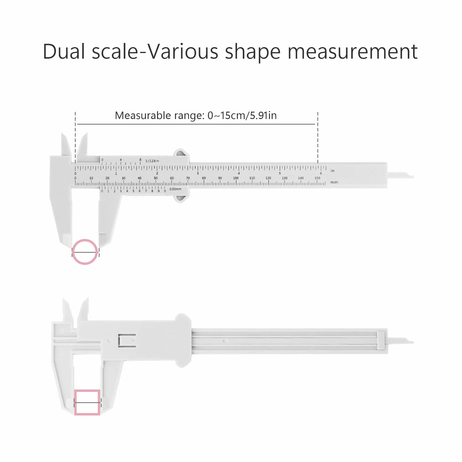 4 Pezzi Calibro Digitale, 150 mm Scorrevole Calibro Professionale Plastica 0,01 mm in Precisione, per la Casa, l'ufficio, Gli Studenti, la Misurazione dei Gioielli