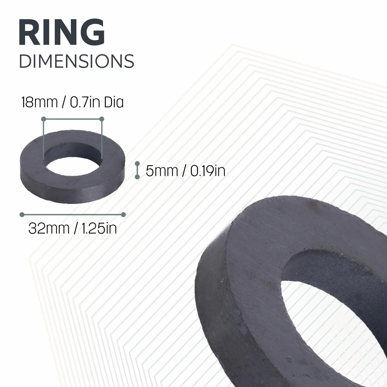 Magnete Ferrite Y30BH 32mm x 18mm x 5.5mm Confezione 4 pezzi