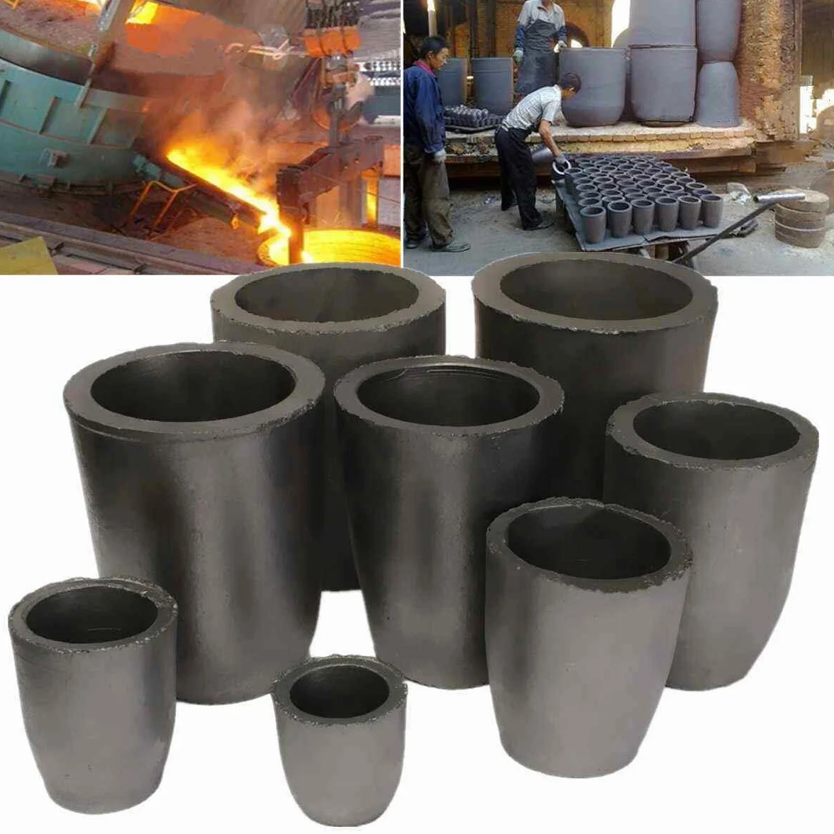 Supertool - Stampo per fonderia, crogiolo, crogiolo per ottone, alluminio, metallo, oro, argento, rame (4 # 500 ml, 113 x 80 x 120 mm)
