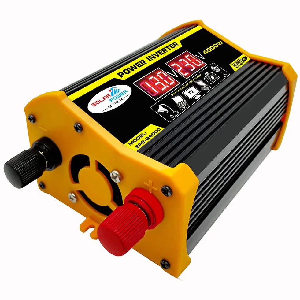 4000 W Car Power Inverter DC 12 V AC 110 V 220 V Convertitore Solare Nero