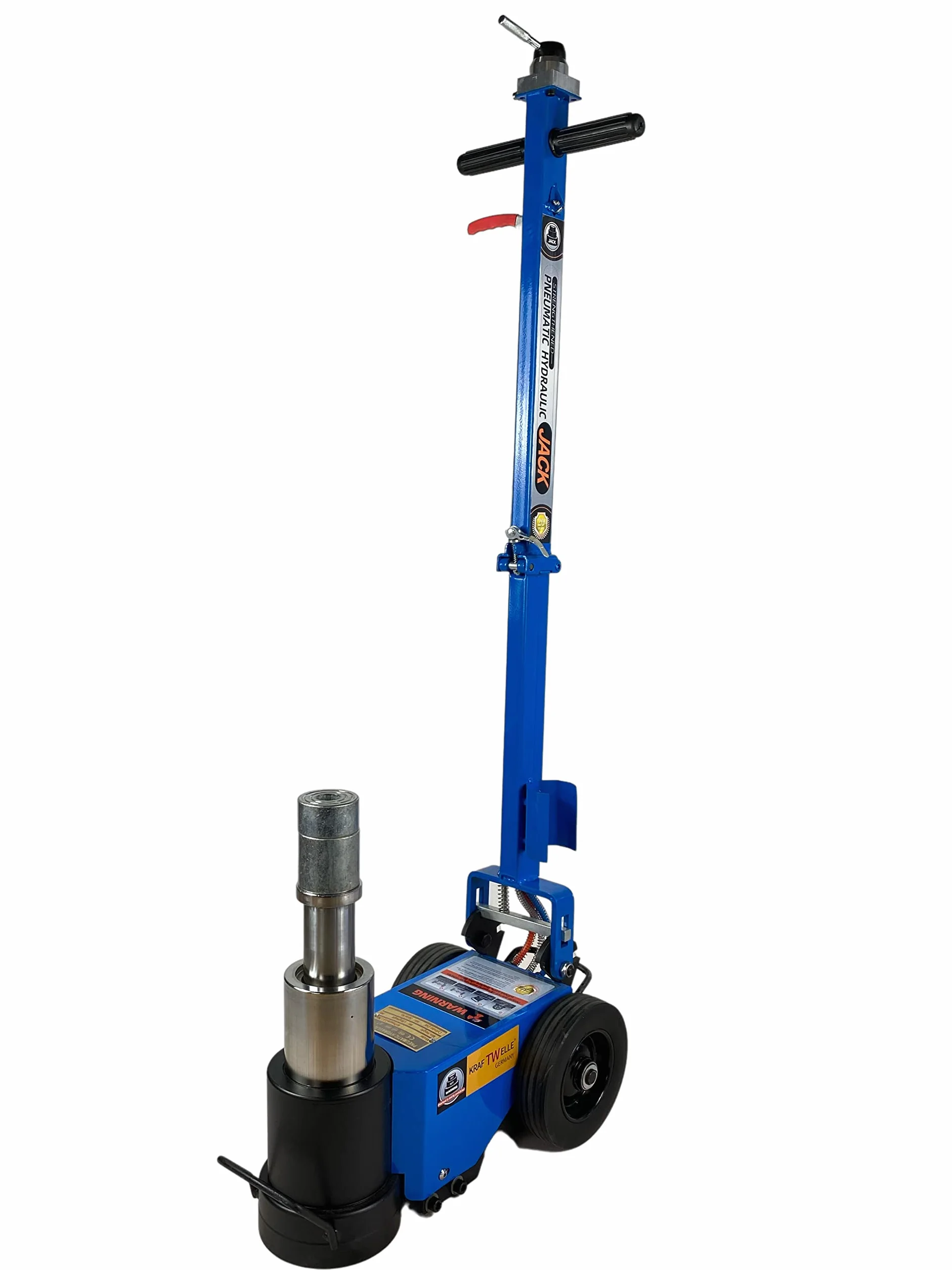Cric idraulico a carrello Kraftwelle Power Wave 50 tonnellate ad aria compatto pieghevole per camion, agricoltura, veicoli commerciali, trattore