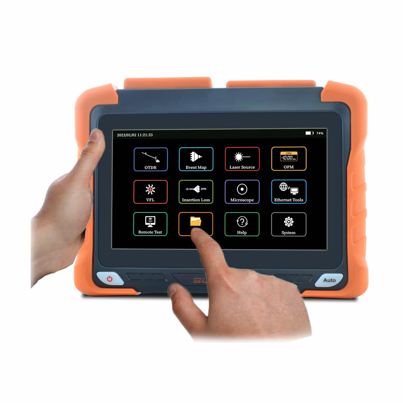 1625nm 38dB 4 in 1 SM OTDR +VFL+OPM+OLS 7" IPS Touchscreen 120Km PON OTDR Tester Per Fibra Ottica/Riflettometri Ottici Di Domande Di Tempo Con SC/FC/ST/LC UPC&APC Adattatore (OTDR62F-PS1A)