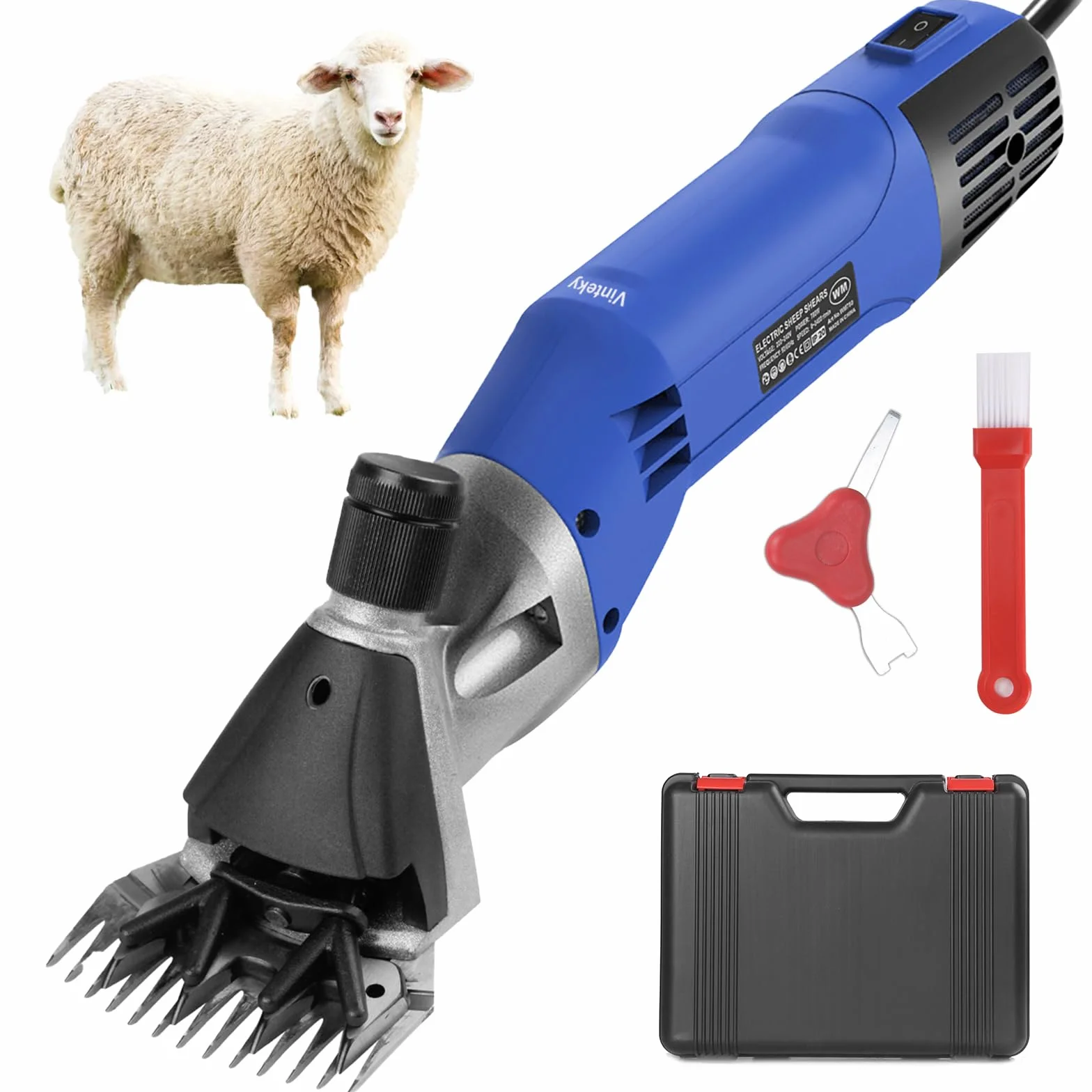 Tosatrice per Pecore Elettrica 780W, Forbici Elettriche Pecore con 6 Velocità Regolabili, Tosapecore Elettrico con Custodia Trasporto, Cesoia elettrica per Pecore Montoni Capre Animali da Fattoria