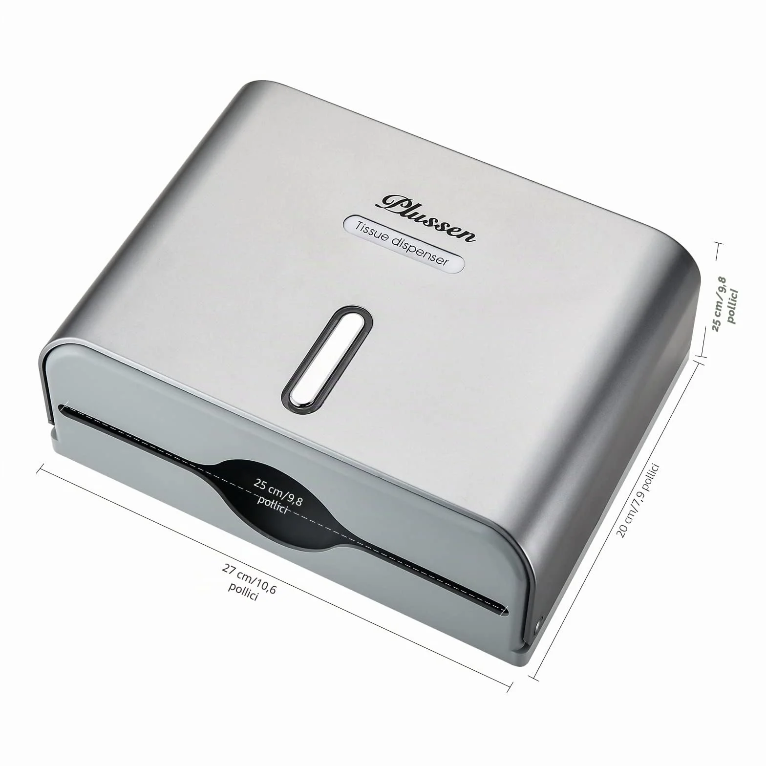 Dispenser di asciugamani di carta ABS Commerciale Montato a parete Asciugamani pieghevoli Grigio