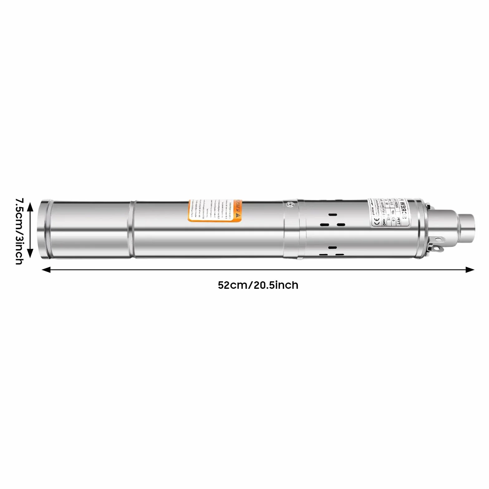 Pompa per fontana profonda, 250 W, in acciaio inox 304, 80 m, 1600 l/H, Ip68, cavo da 20 m, collegamento silenzioso da 1 pollice, per giardino