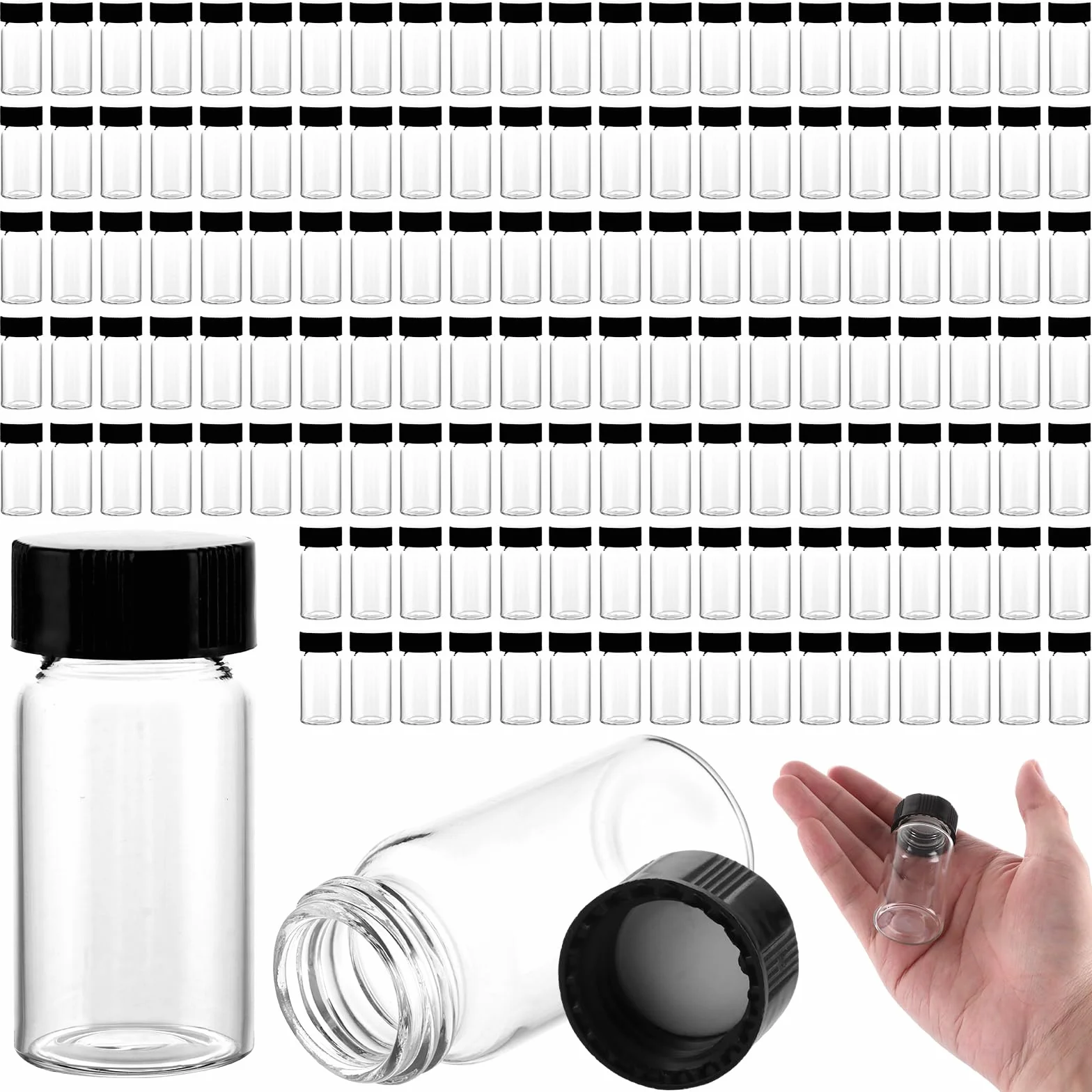 SHUESS 100 x 20 ml provette in vetro borosilicato con tappo a vite