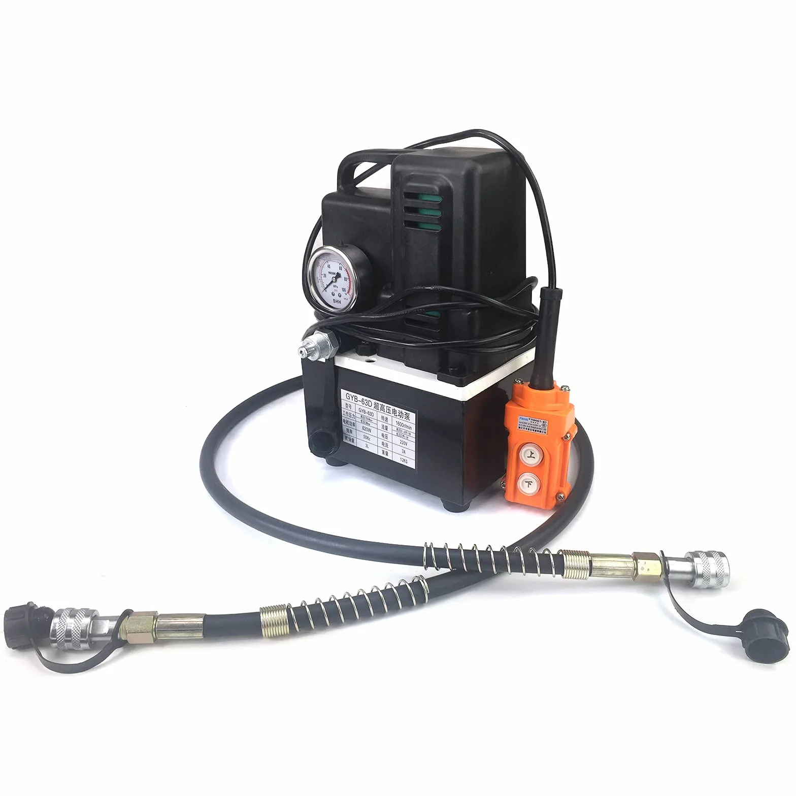 Pompa elettrica ad alta pressione dell'olio idraulico 1200W 700Bar Pompa idraulica elettrica Singolo Circolo dell'olio Alta e Bassa Prestazione di pressione Dotato di telecomando cablato