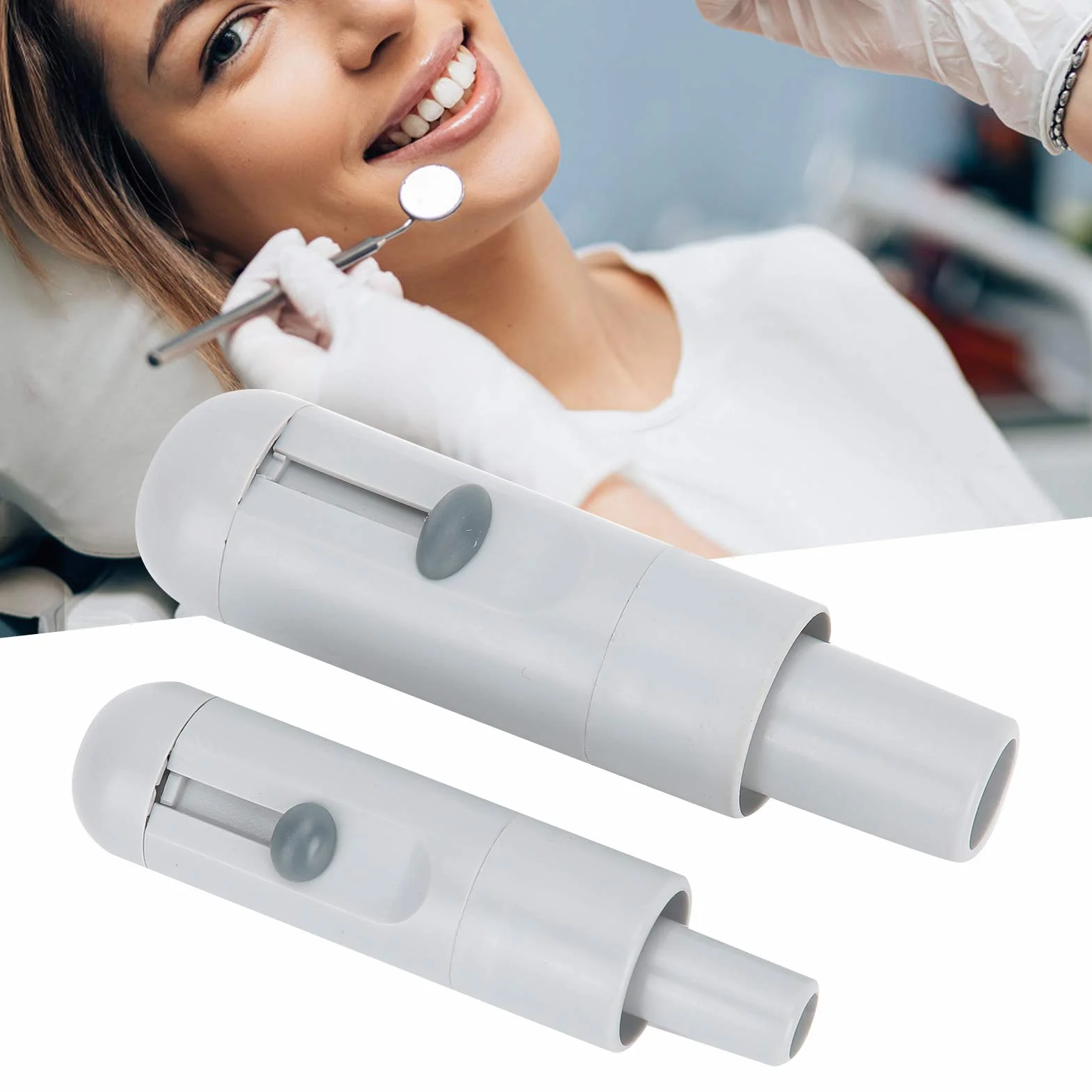 2 pezzi Aspirasaliva dentale, valvole adattatrici di aspirazione Set di ugelli adattatori deboli e robusti,Plastica manico di aspirazione dentale Adattatore tubo di aspirazione HVE SE vuoto