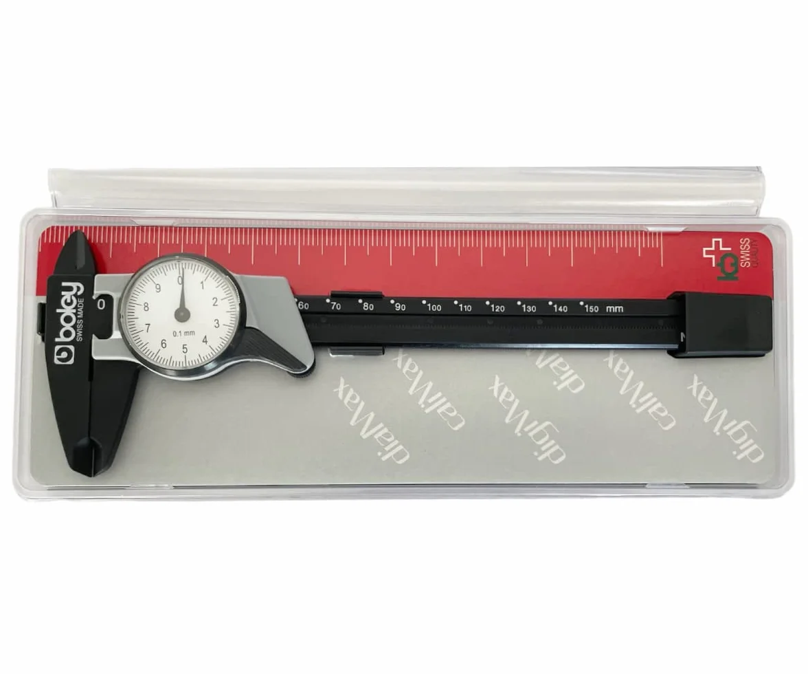 BUZZUFY Calibro di precisione in plastica con orologio analogico 0-150 mm per orologiai, Nero , L