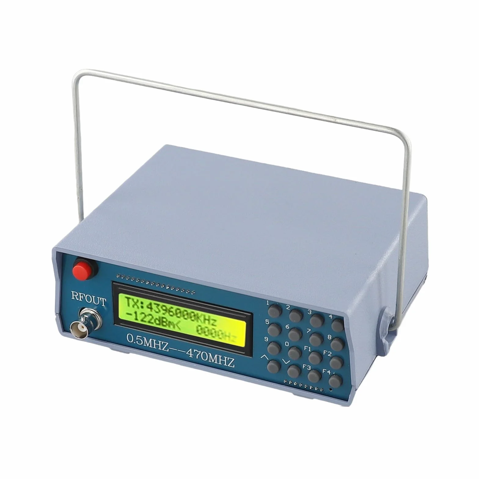 Generatore di segnale RF digitale 0,5 M-470 MHz con display a 7 cifre per debug radio FM, include tono 800 Hz, gamma da -70 a 132 dBm, ingresso CC 12 V, unità ABS stabile per automotive e insegnamento