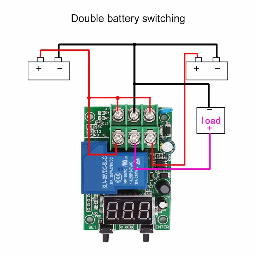 Rilevamento di tensione, Weytoll Relè di monitoraggio della tensione CC 6~80 V Relè di ritardo Relè di carica Regolatore di scarica con 4 modalità operative