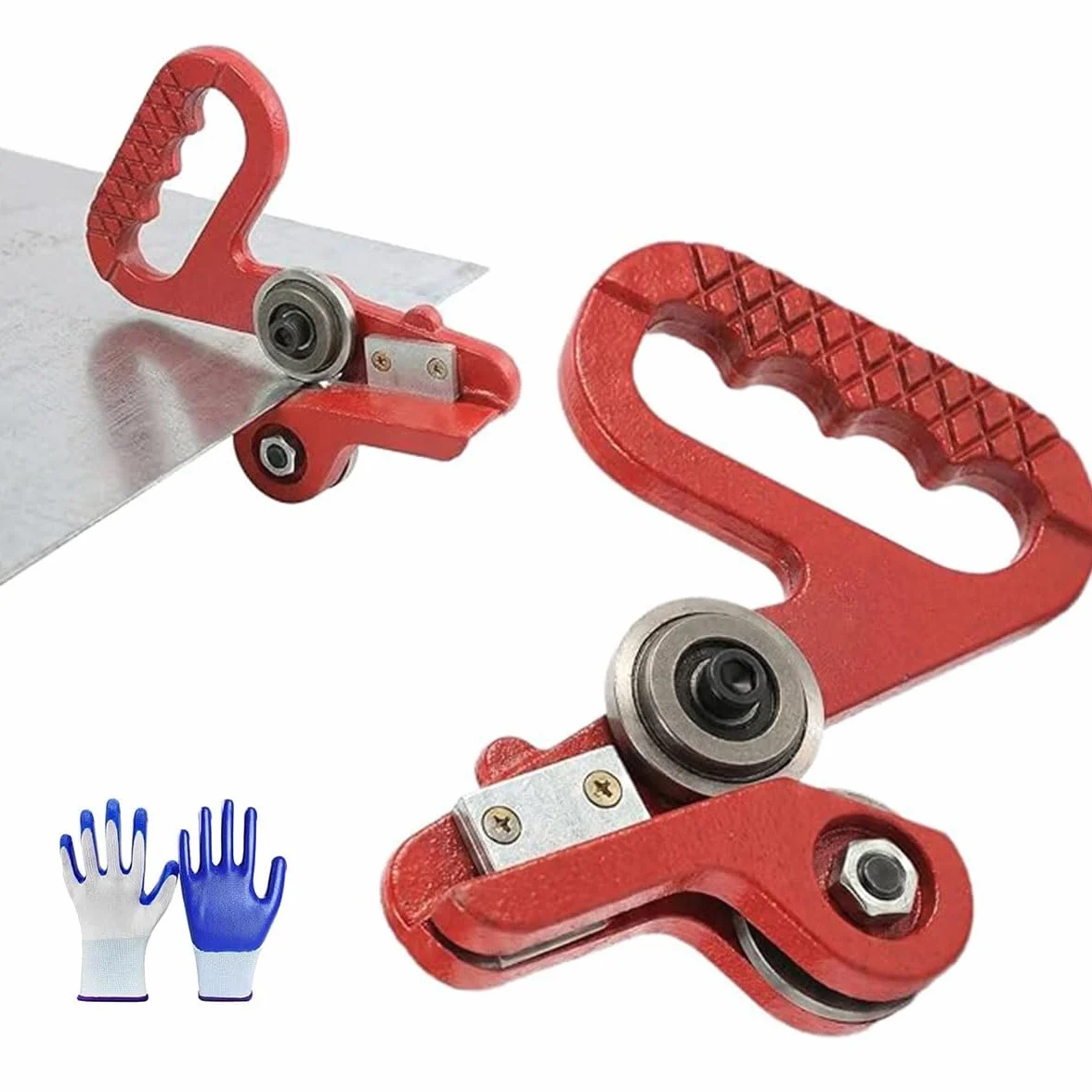 Strumento della taglierina della mano della doppia ruota per il taglio di metallo, vinile, plastica e cartone
