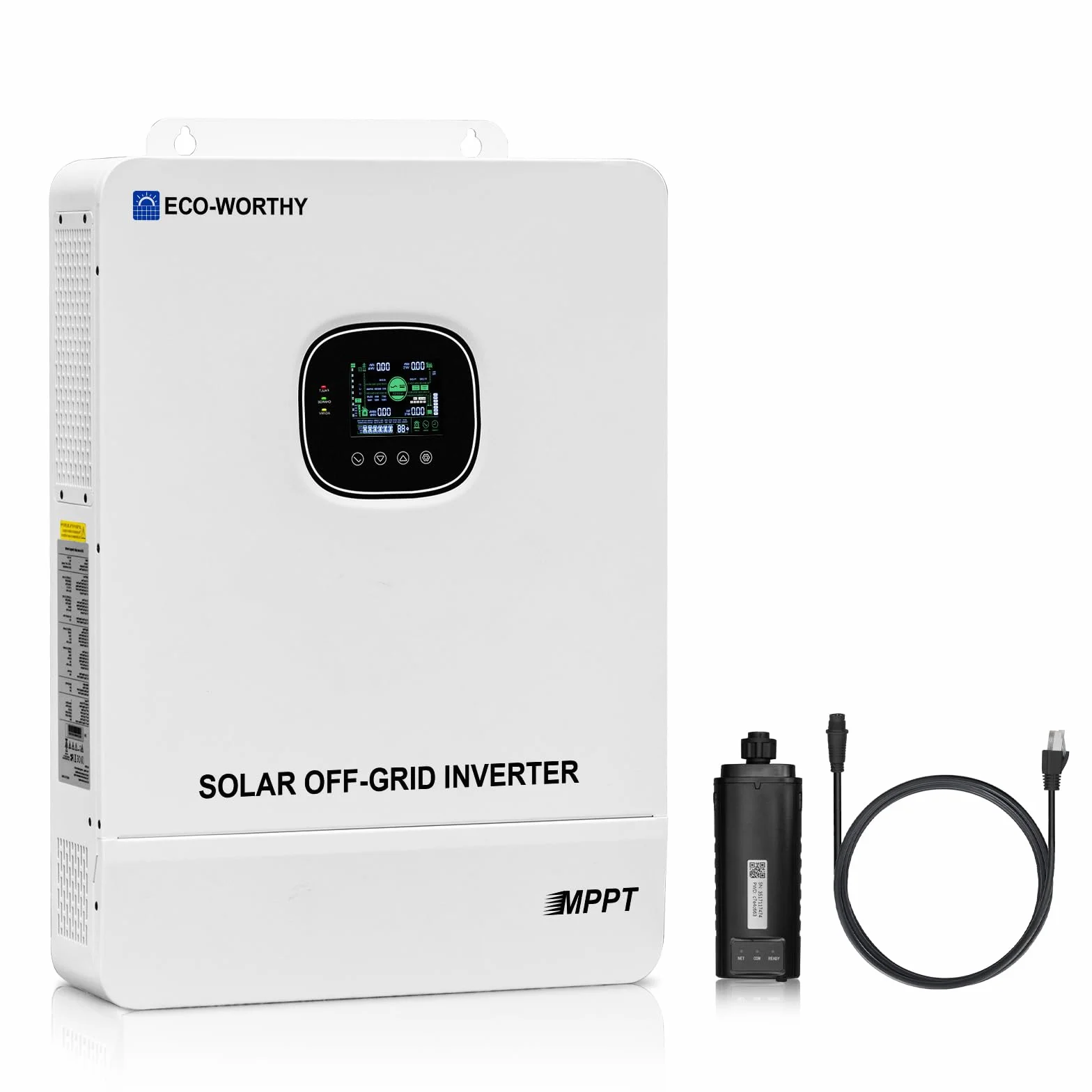 ECO-WORTHY Inverter ibrido da 10000 W, 48 V DC a 220 V/230 V AC, 10 kW, inverter solare a onda sinusoidale pura con regolatore di carica MPPT per pannello solare, set completo