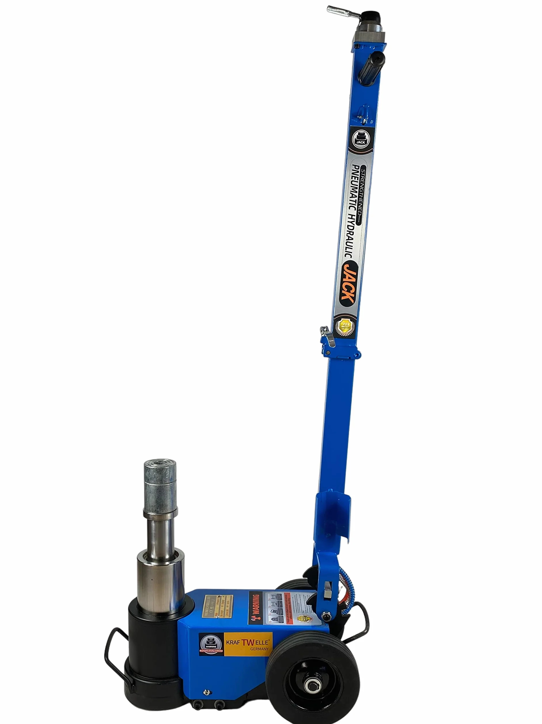 Cric idraulico a carrello Kraftwelle Power Wave 50 tonnellate ad aria compatto pieghevole per camion, agricoltura, veicoli commerciali, trattore