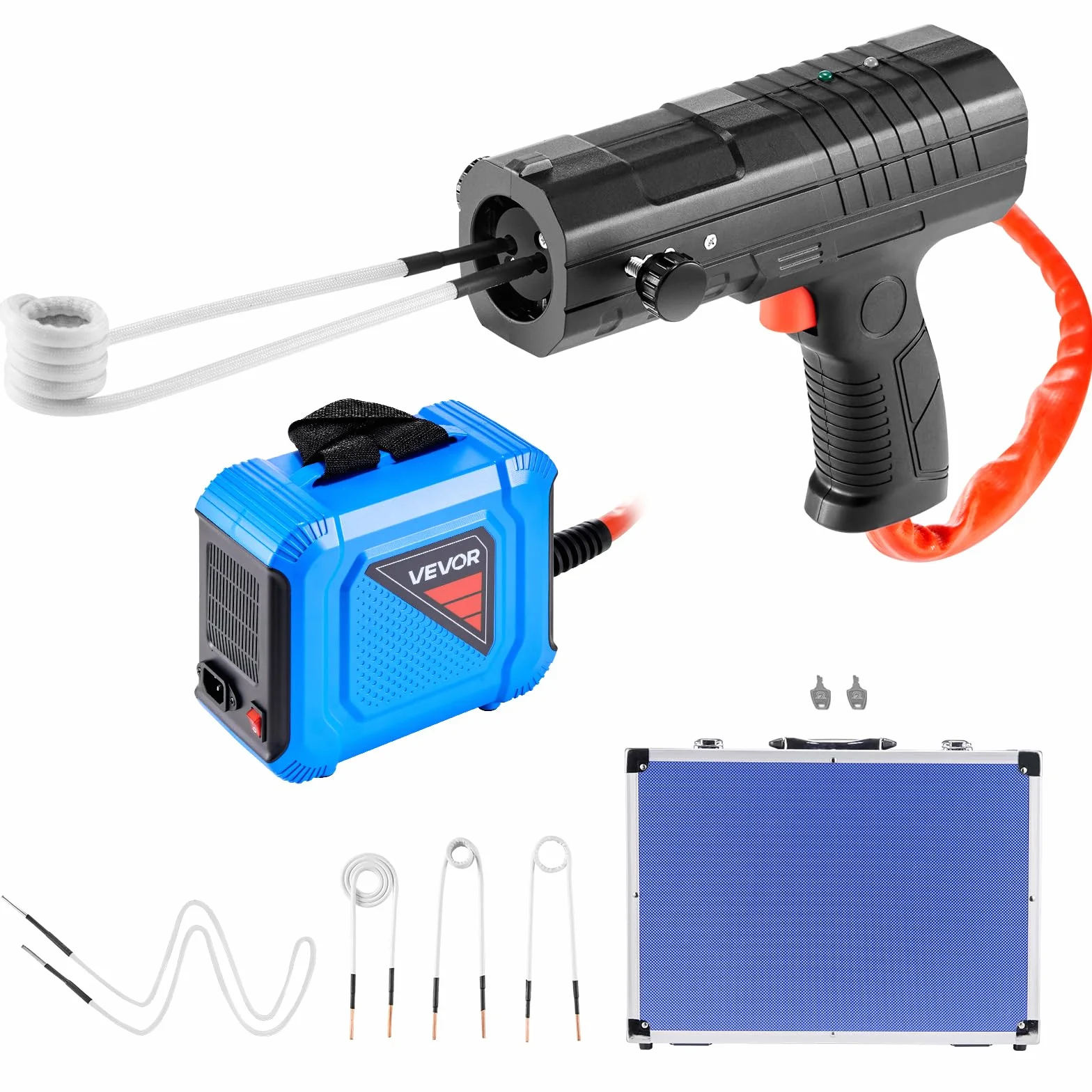 VEVOR Rimozione Bulloni Riscaldatore a Induzione, 1800 W 230 V, Strumento Portatile per la Rimozione di Dadi, Mini Macchina Riscaldante per la Rimozione di Viti Arrugginite, con 4 Bobine