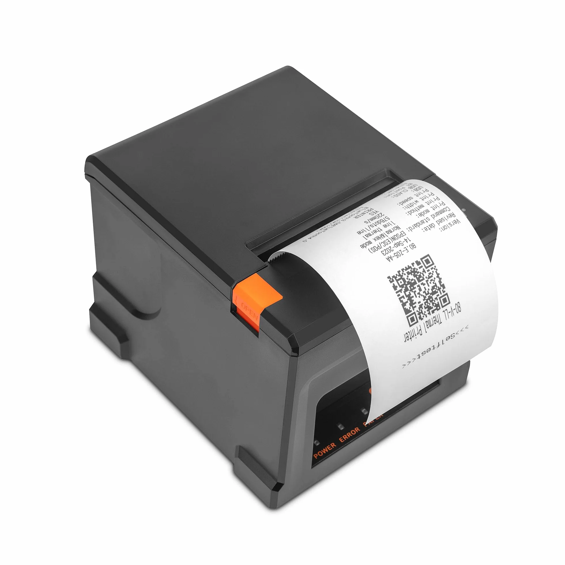 Stampante Termica per ricevute Qian Stampante POS da 80 mm Taglio Automatico ESC/POS | velocità 220 mm/s | Driver Windows, MacOS, Linux | Supporto a Parete | Connessione USB, LAN, Bluetooth