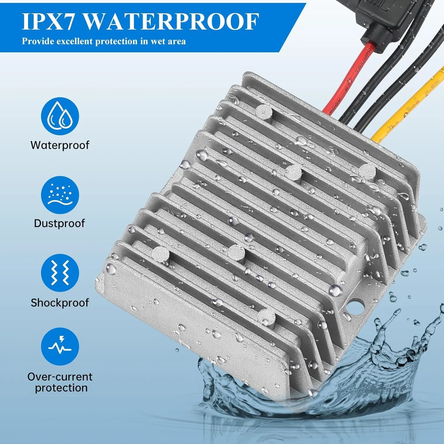 Alimentatore DC/DC 20-72V a 12V 10A 120W Convertitore di Tensione per Automotive LED