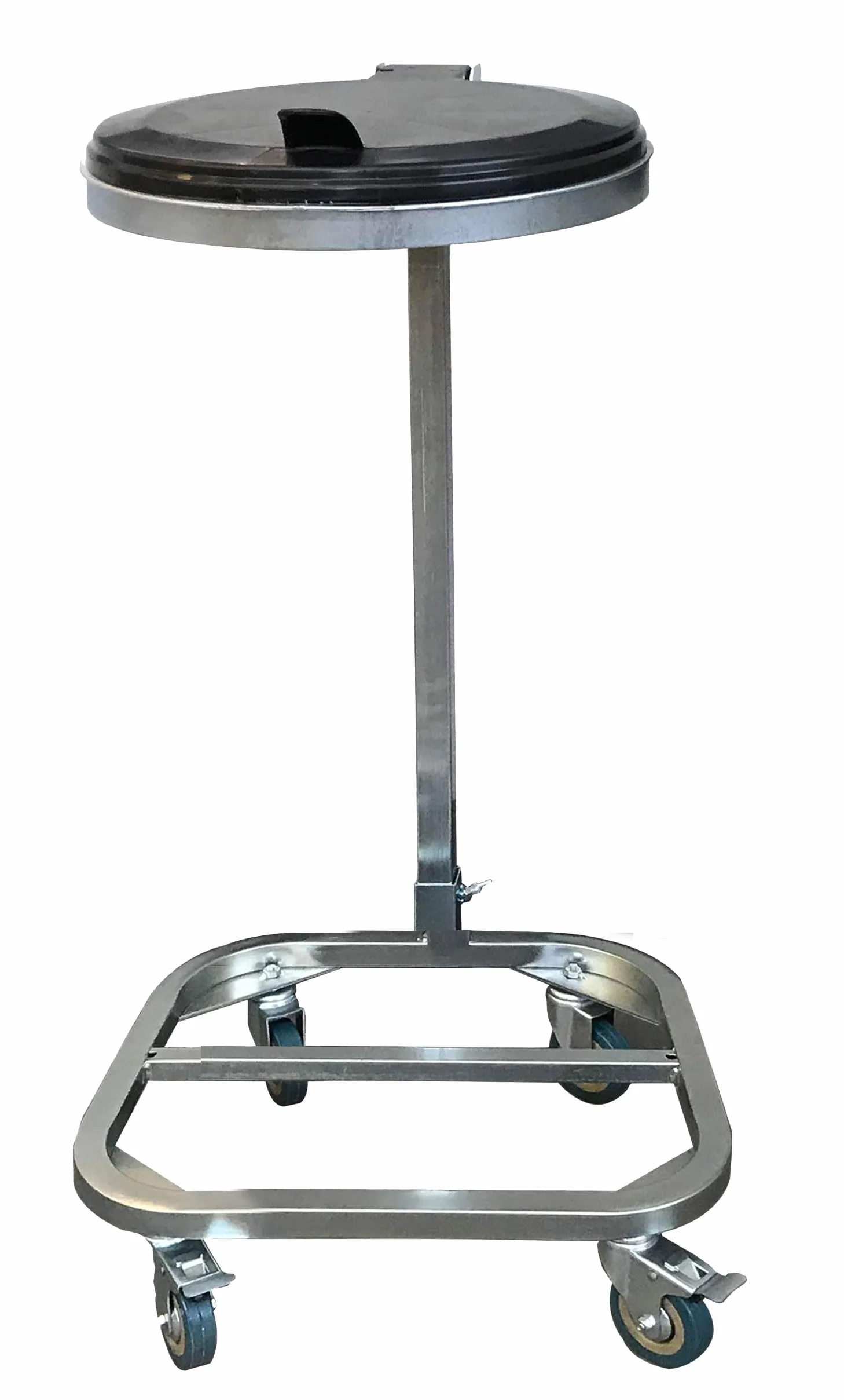 QUICK STAR Portasacco per Rifiuti con Coperchio e 4 Ruote | Supporto per Sacco in Metallo 120 Litri | Portasacco Stabile - Acciaio Zincato | Sacco Giallo 120L | Contenitore per Rifiuti Mobile