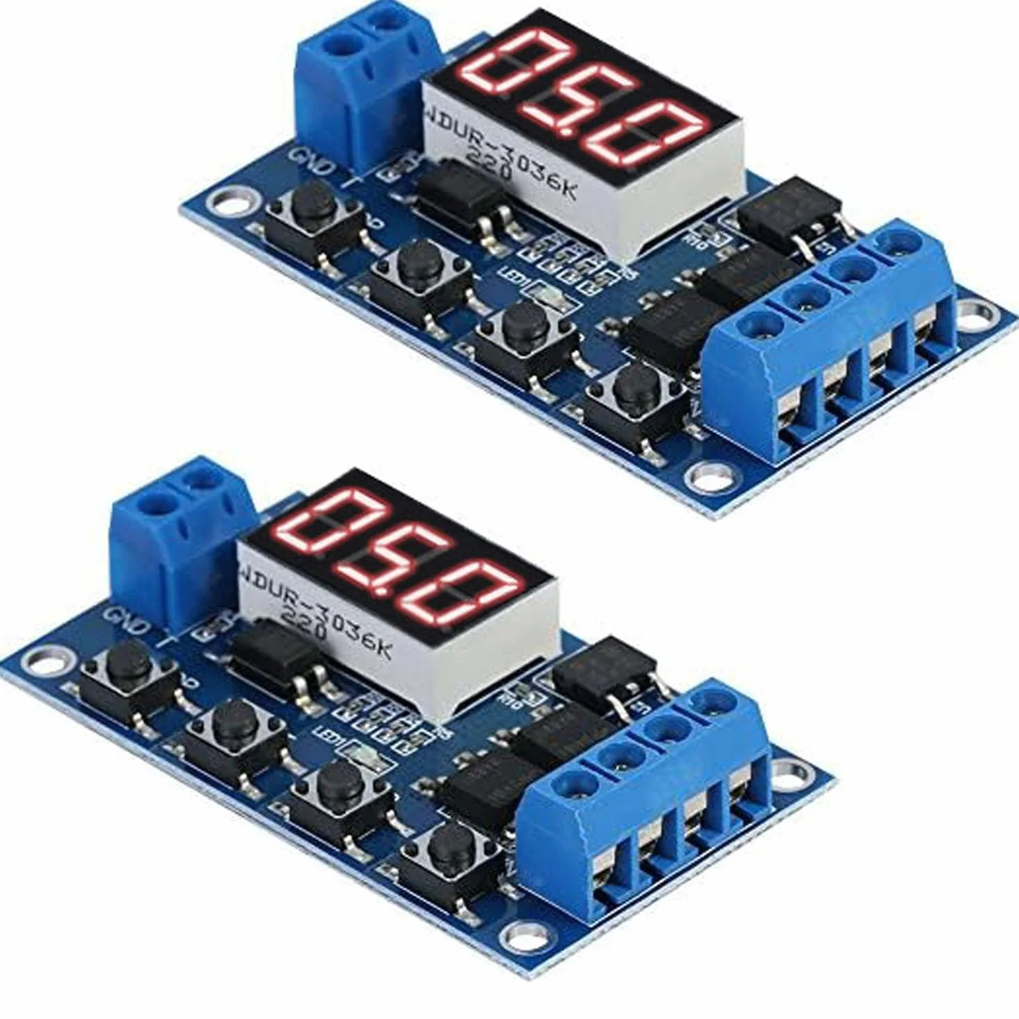 RUNCCI-YUN Rele Temporizzato,DC 5V 12V 24V 36V Trigger Cycle Delay Timer Switch Rele Temporizzato Modulo con Display LED