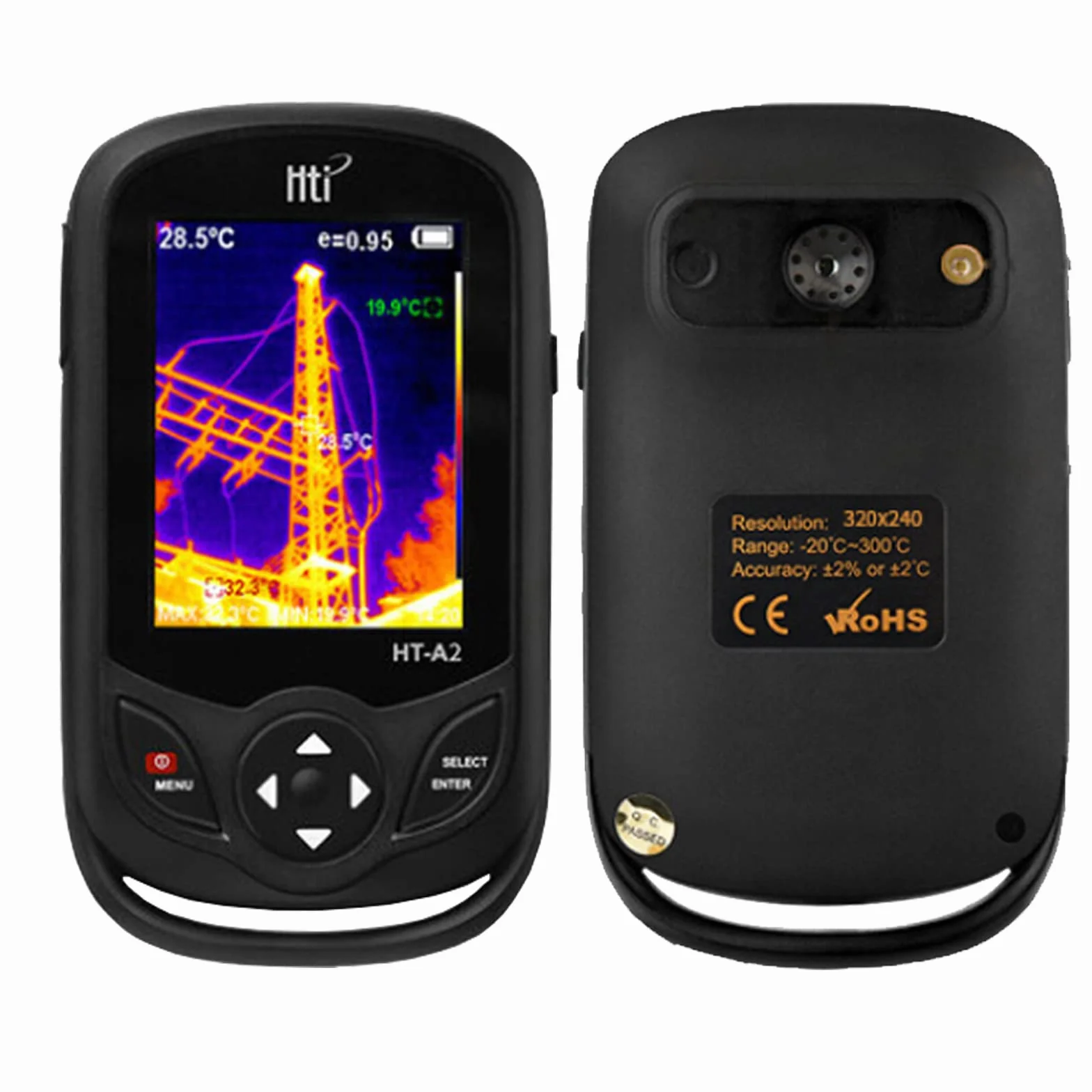 Termocamera a Infrarossi HT-A2, 320x220 IR Risoluzione Dispositivo di Imaging Termico, Alta Precisione Misurazione della Temperatura Scanner Come Rilevatore di Perdite for Tubi Acqua Geotermica