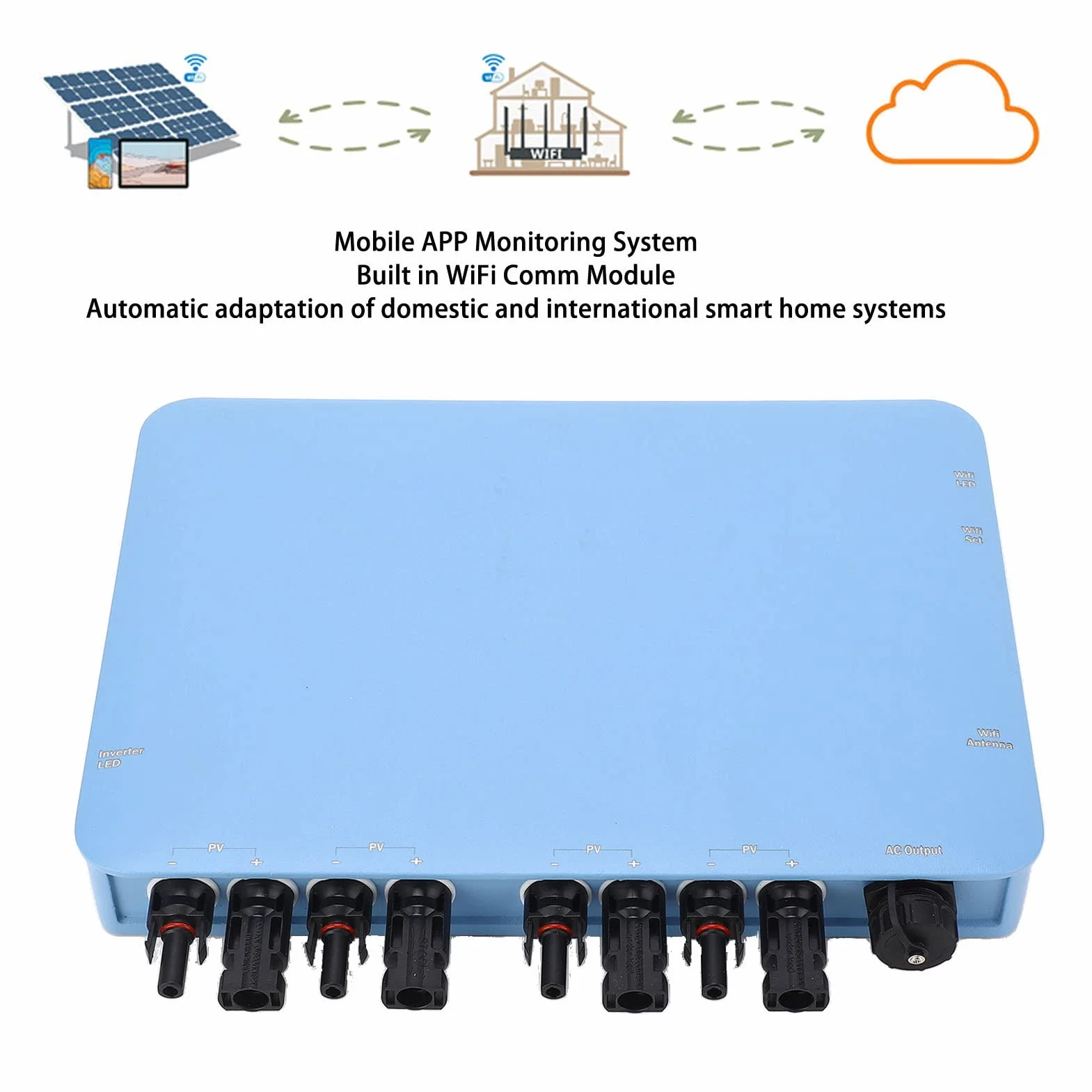 Micro Inverter Grid Tie WiFi Monitoraggio 1200W 230V CC CA per FV Casa