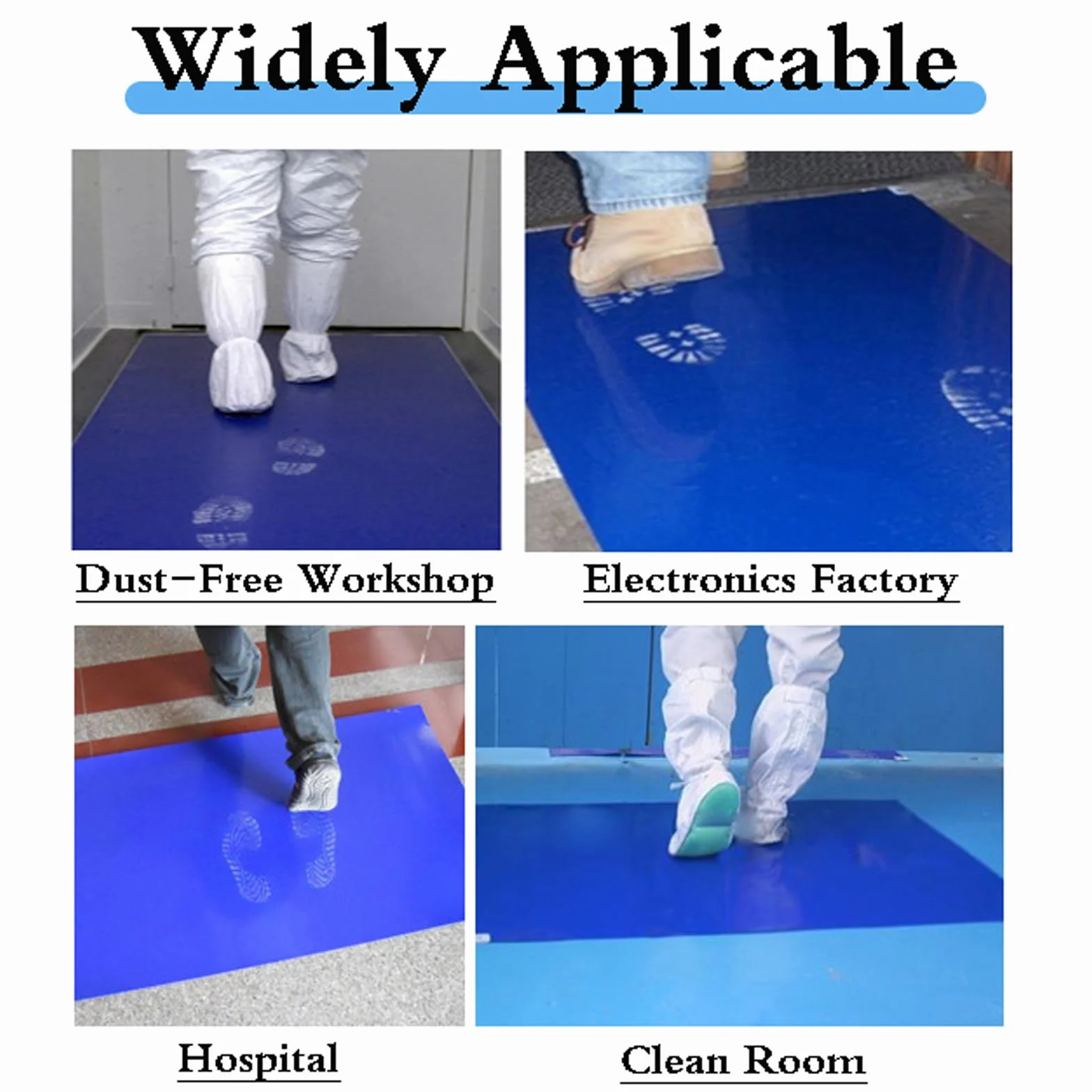 Tappeto Decontaminante Adesivo,Blu Tappetino Antibatterico Staccabile,Tappetino Adesivo per La Rimozione della Polvere,Tappetino Adesivo per Scarpe,per Pulizia Senza Polvere