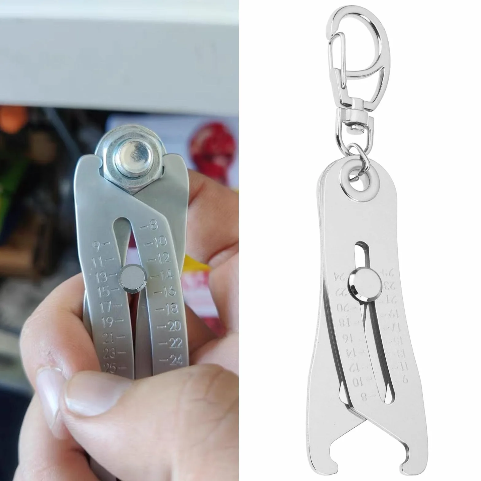 Create idea 1pc Portatile Preciso Dimensioni Del Filo Checker Portachiavi Verifica Dimensioni Del Filo Portachiavi Bullone Size Finder Portachiavi Bullone Testa Size Finder Pollici e Metrici
