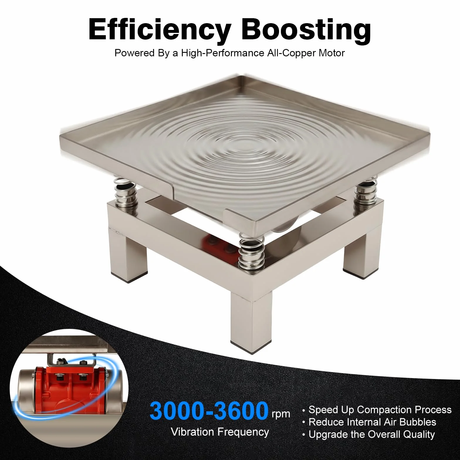 Tavolo vibrante industriale in acciaio inox 35 x 35 cm 220 V 50 W