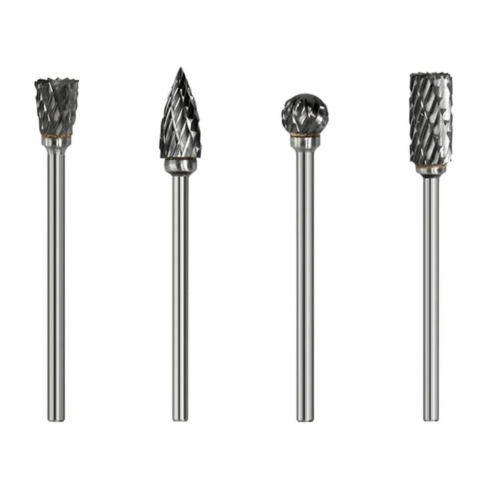 Punta per trapano rotante con gambo da 2,35 mm per rettifica e fresatura di metalli, compatibile con utensili rotanti, pezzo unico per intaglio di precisione su metallo, plastica, pietra, legno (B)