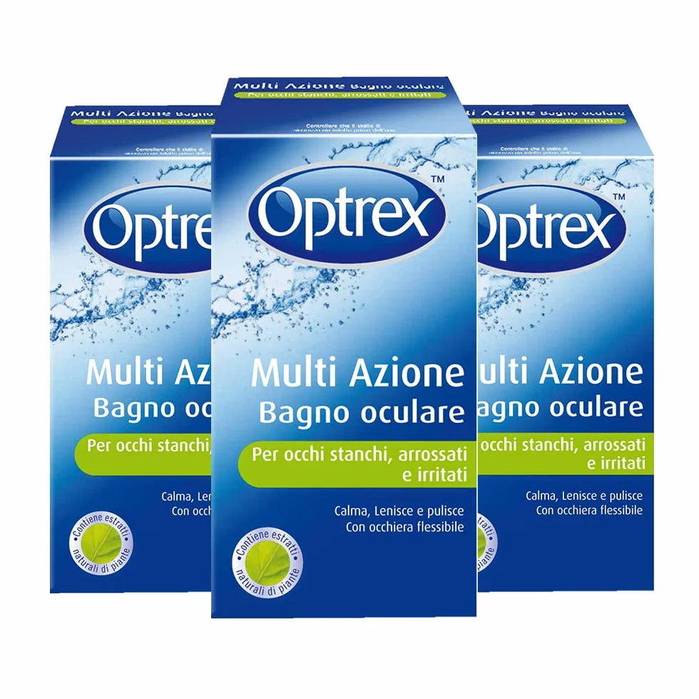 Optrex Multi Action Eye Wash, per occhi stanchi, scomodi e irritati (confezione da 3 x 300 ml)