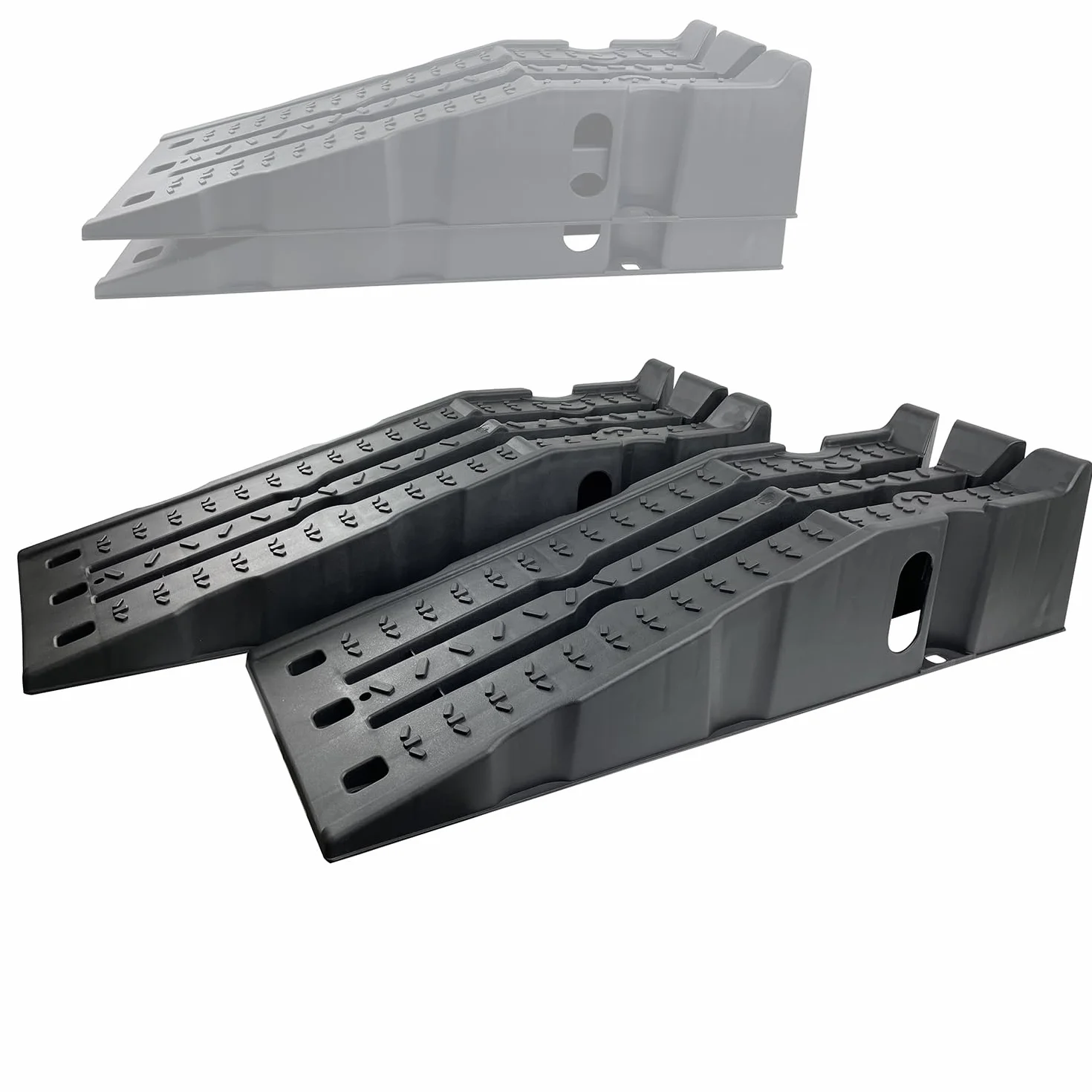 KATSU Tools rampe in plastica per auto 2 pezzi, impilabili, capacità 7,5 tonnellate, rampe da garage super resistenti, 90,5 x 30,5 x 21,6 cm, per sollevare veicoli automobilistici per assistenza e
