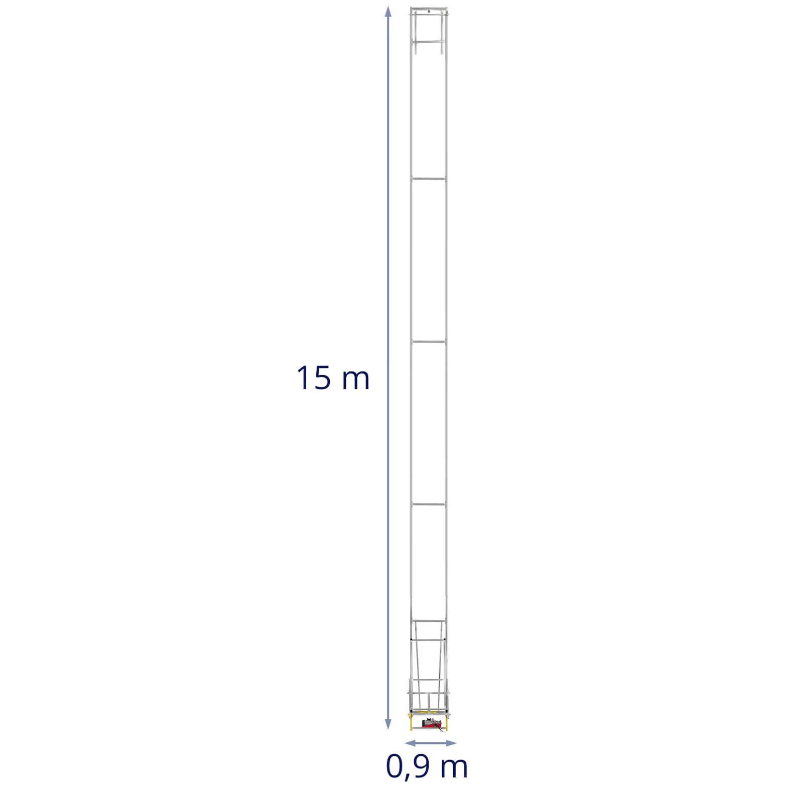 MSW Elevatore a scala 15 m Fino a 200 kg Costruzione verticale anche per tetti piatti Sollevatore materiali a scala Scala montacarichi per edilizia Elevatore per materiali da costruzione