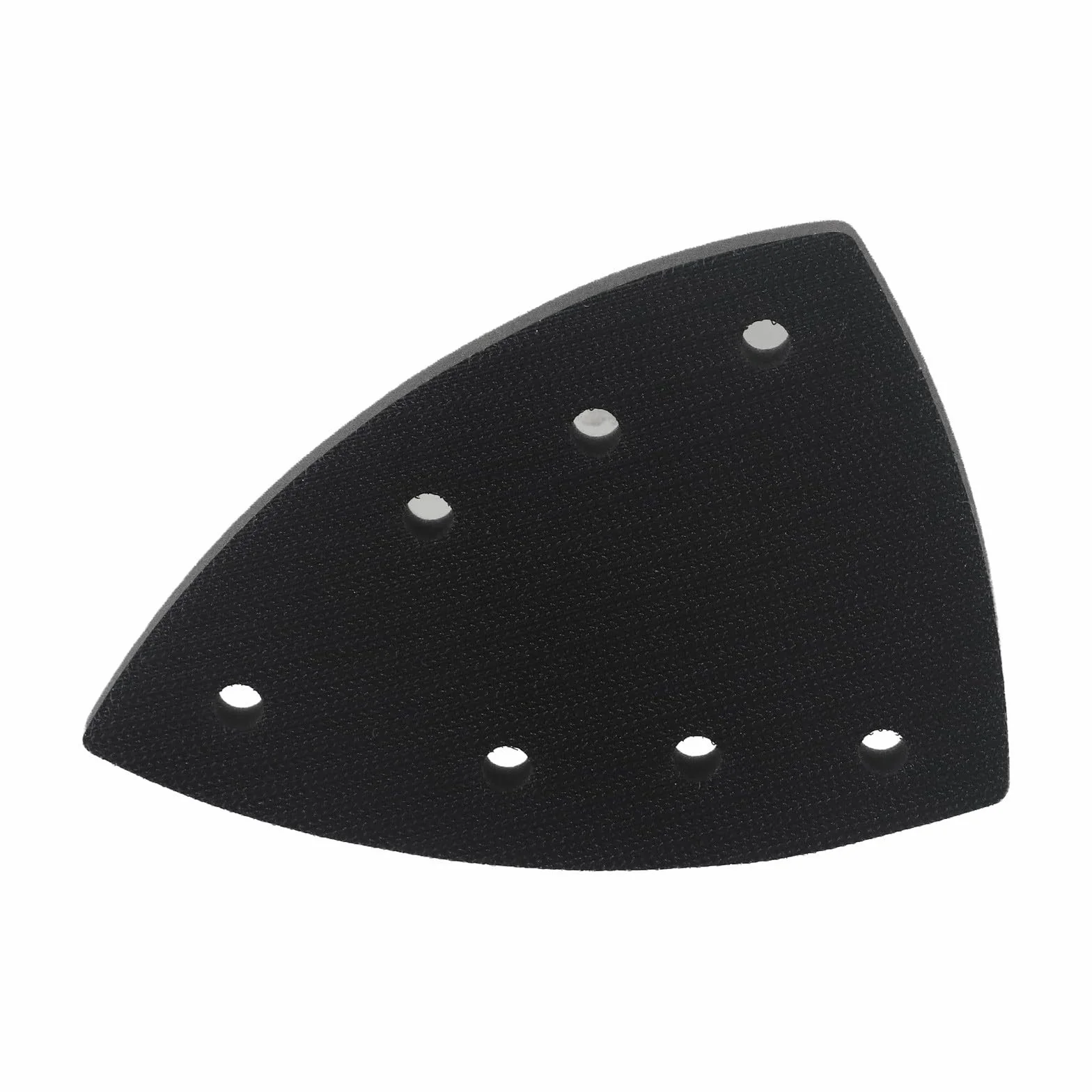 Platorello abrasivo triangolare, 100 x 150 mm, 7 fori e interfaccia ad anello, per levigatrici elettriche, piastra di ricambio in schiuma EVA, per dischi di carta vetrata, accessorio