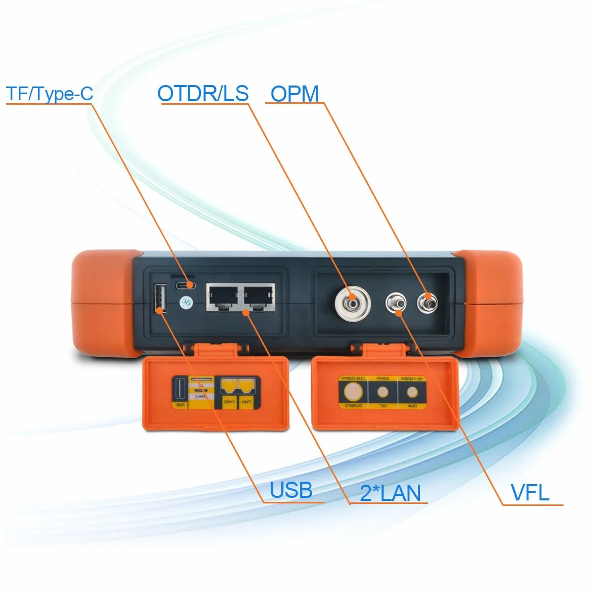 1625nm 38dB 4 in 1 SM OTDR +VFL+OPM+OLS 7" IPS Touchscreen 120Km PON OTDR Tester Per Fibra Ottica/Riflettometri Ottici Di Domande Di Tempo Con SC/FC/ST/LC UPC&APC Adattatore (OTDR62F-PS1A)