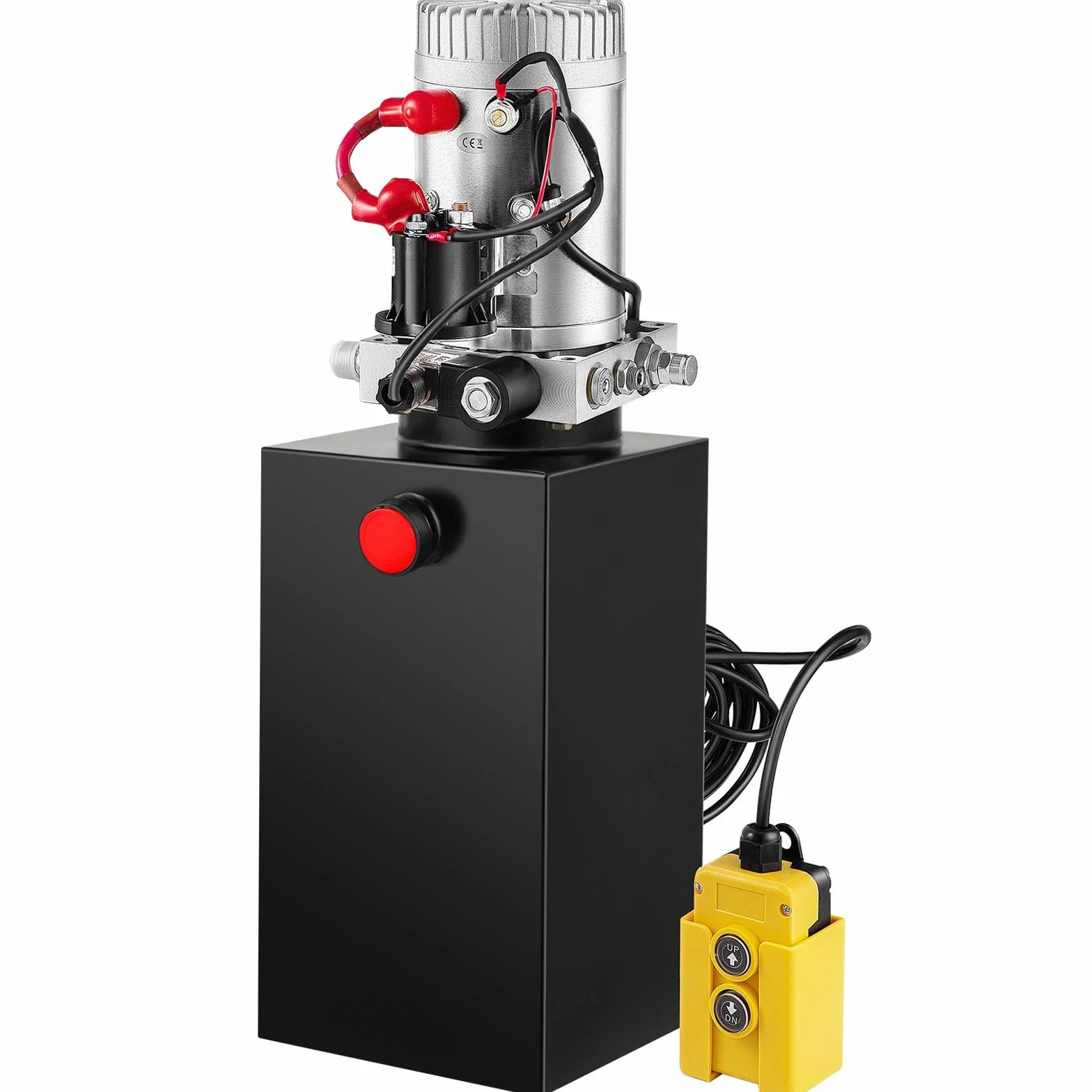 VEVOR Pompa Idraulica Hydraulic Pump 12V DC Singola Agendo con Serbatoio d'Acciaio per Elevatore (10L)