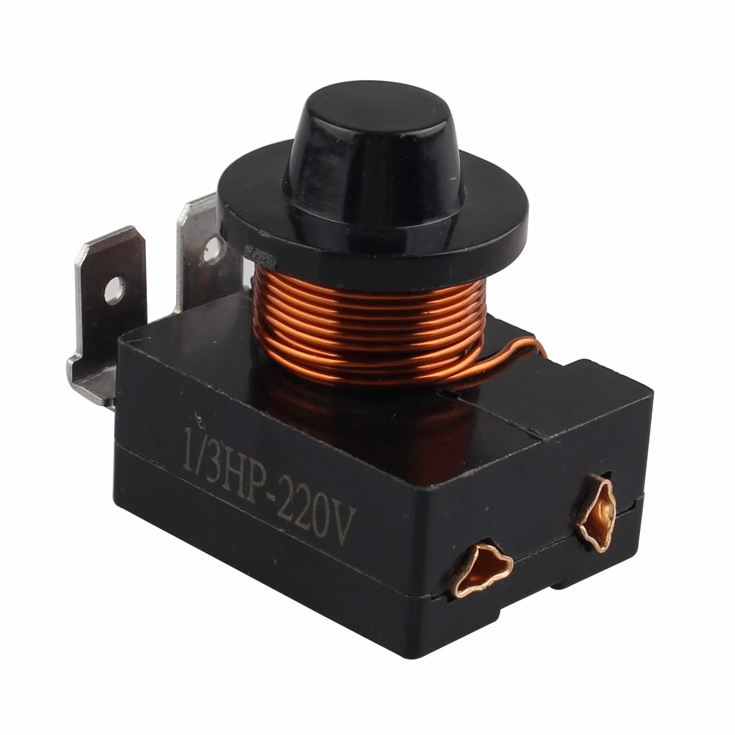 220 V Frigorifero PTC Starter Relay Plastica Alloggiamento 3 Pin 250 W Compressore Relè Starter Frigorifero Parti per Frigorifero (Nero)