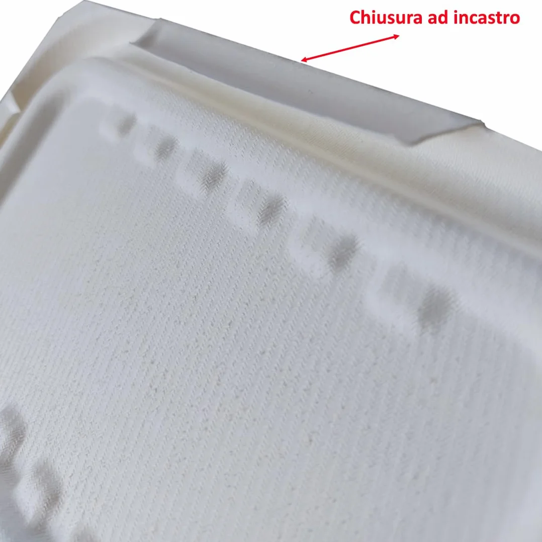 Vaschette in cellulosa 750-1000 ml con coperchio compostabili 100% take away bio 50 pz