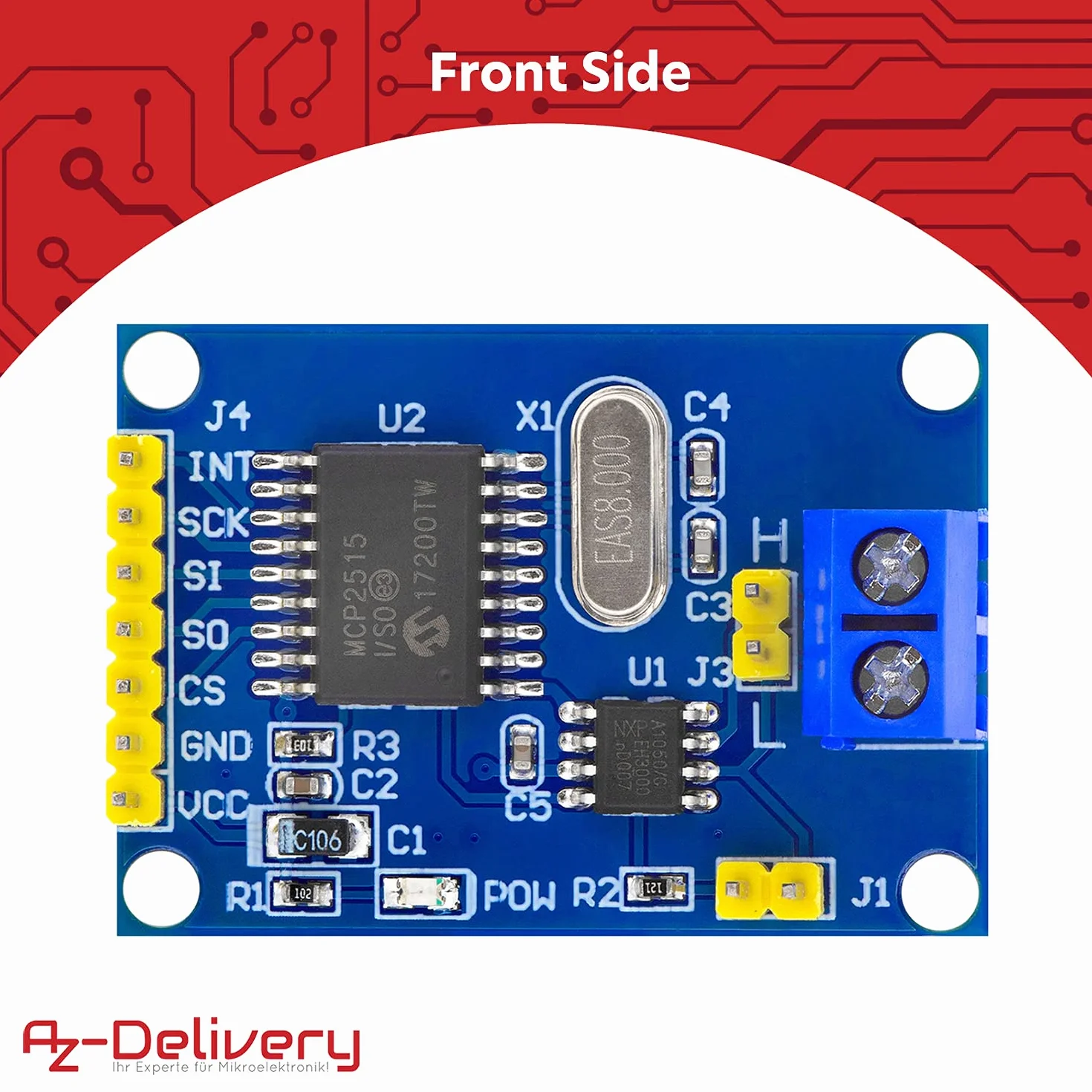 AZDelivery Modulo MCP2515 CAN Bus Shield SPI compatibile con Arduino incluso un E-Book!