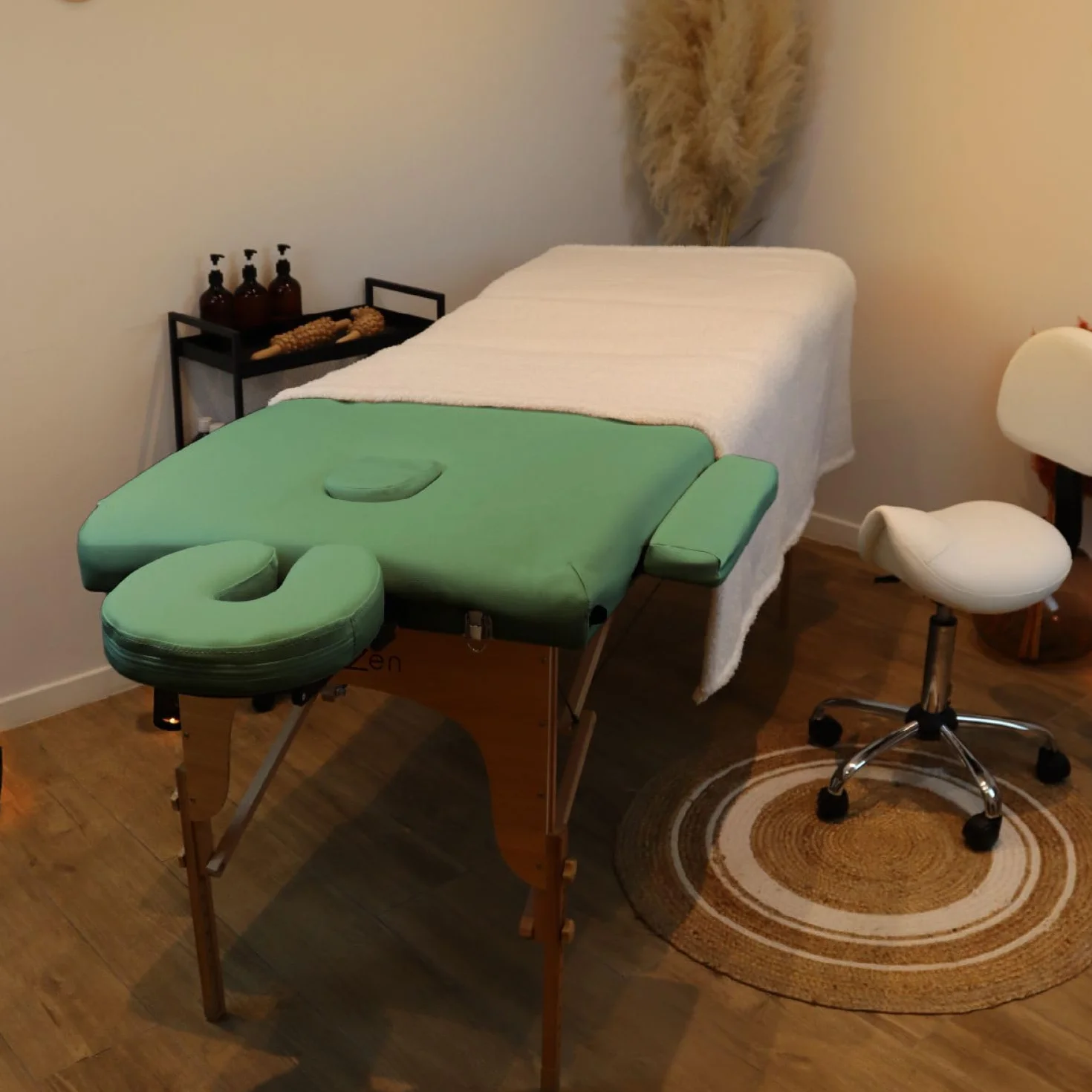 Vivezen - Tavolo, Lettino da massaggio pieghevole a 2 zone in legno con pannello Reiki + Accessori e custodia per il trasporto
