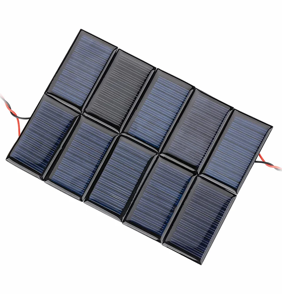 Mini Pannelli Solari 5V 30mA 2.08"x1.18" 53mmx30mm Kit Celle Fotovoltaiche Fai-da-te 10 Pezzi