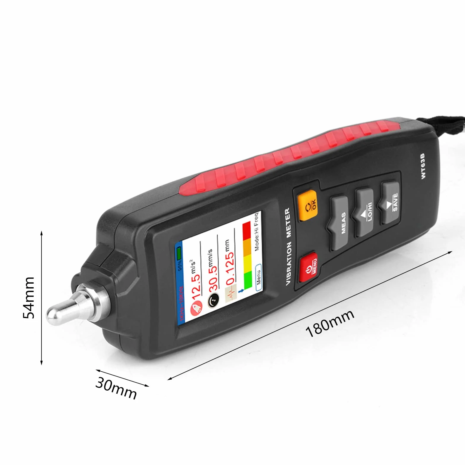 Jadeshay Misuratore di Vibrazioni,Vibrometro Digitale Portatile con Funzione di Misurazione della Velocità Accelerazione e dello Spostamento per L'analisi delle Vibrazioni per Macchinari in Movimento
