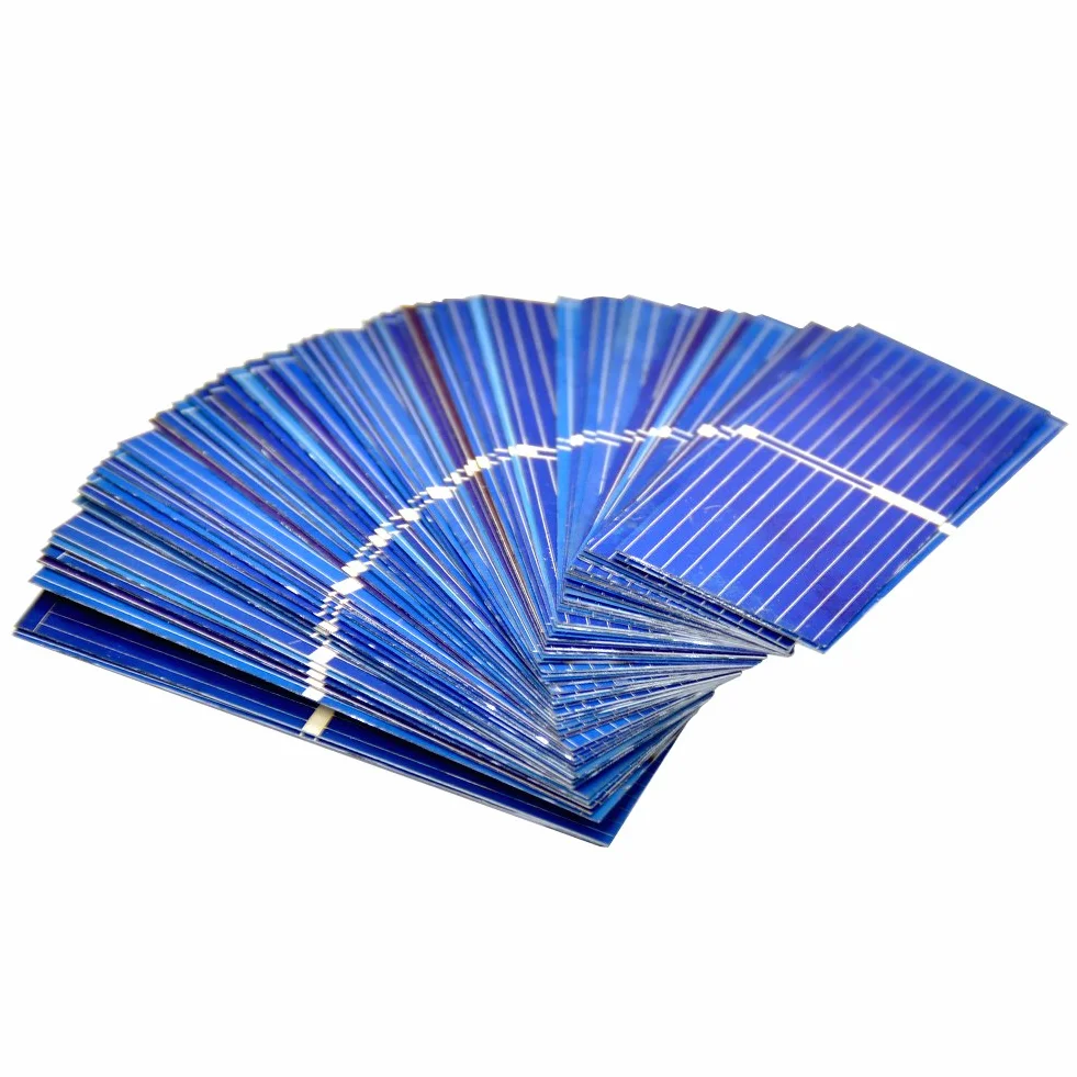 100pcs 0.5V 400mA Micro Mini Celle Solari per Pannelli Solari 52mmx 19mm/2''x0.75" Policristallino Silicio Fotovoltaico Celle Solari Energia Solare per FAI DA TE Caricatore Del Telefono