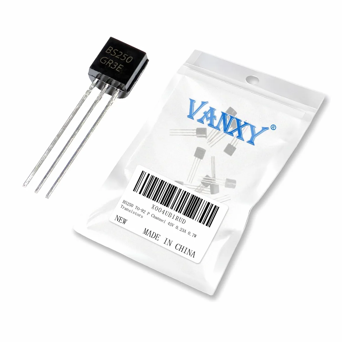 10 transistor BS250 TO-92 a canale P, 45 V, 0,23 A, 0,7 W