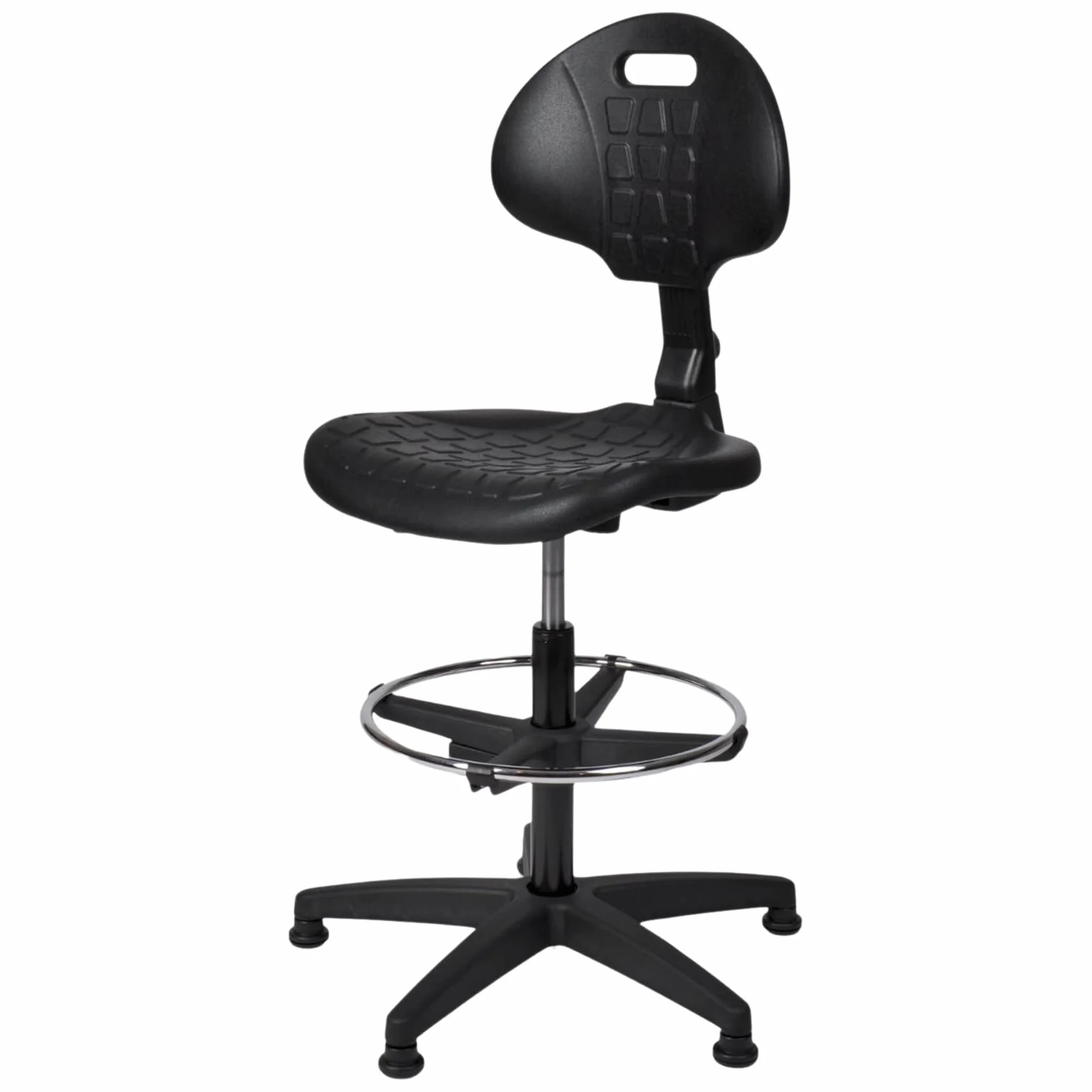 Topsit IND000112 Sedia da lavoro in poliuretano, sedia da lavoro ergonomica, sedia da laboratorio, regolabile in altezza e facile da pulire, base stabile con piedi e piedi in metallo.