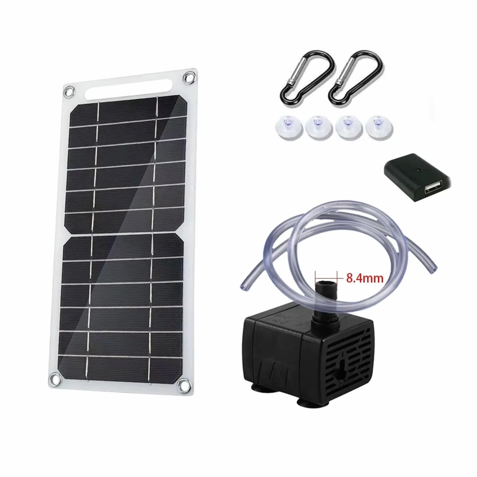 Il pannello solare con sistema di pompa dell'acqua USB 5V può essere utilizzato for gli acquari rocciosi e il pompaggio ad alta prevalenza di acqua potabile for animali domestici(3M set)